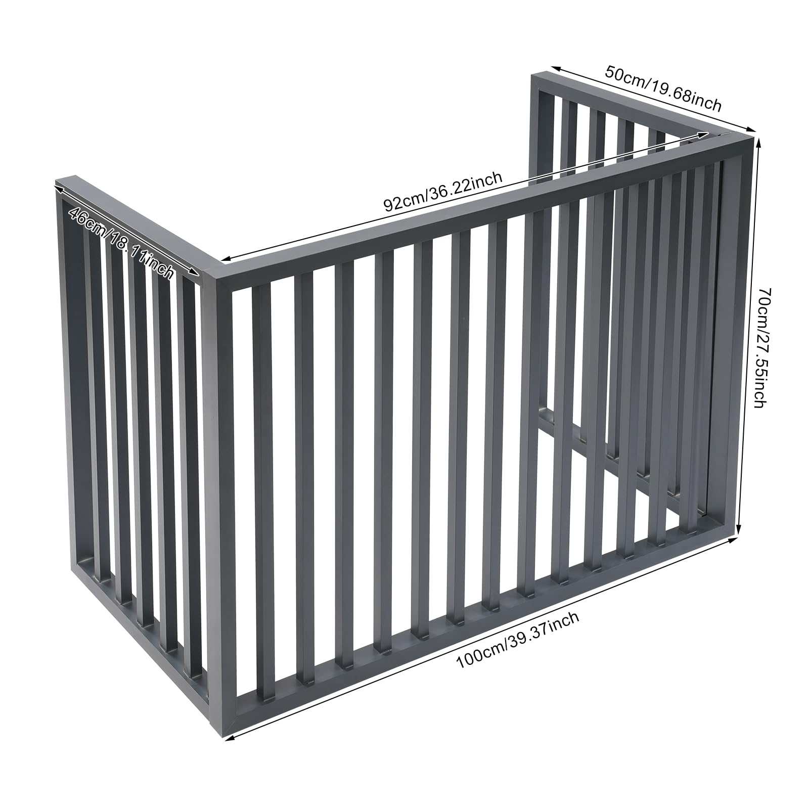 Valla de aire acondicionado, cubierta protectora de aleación de aluminio para aire acondicionado exterior, protección visual, cubierta 100 x 50 x 70 cm