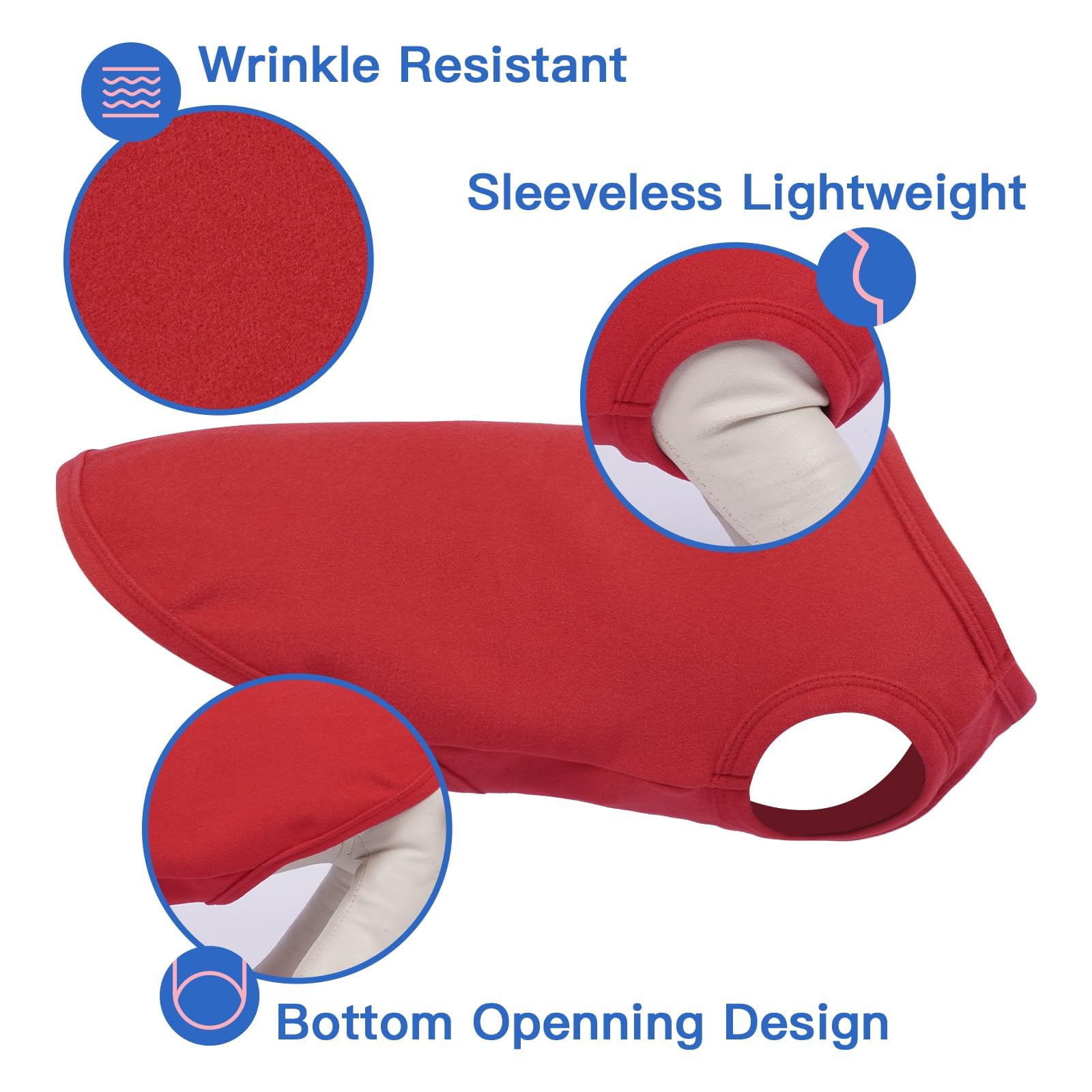 Hundepullover aus Fleece, 3er-Pack, Rot, L, warmer, klassischer Pullover, weicher, gemütlicher Pullover für Dackel, dehnbares, leichtes Shirt für Spaziergänge mit dem Hund, Parkausflüge