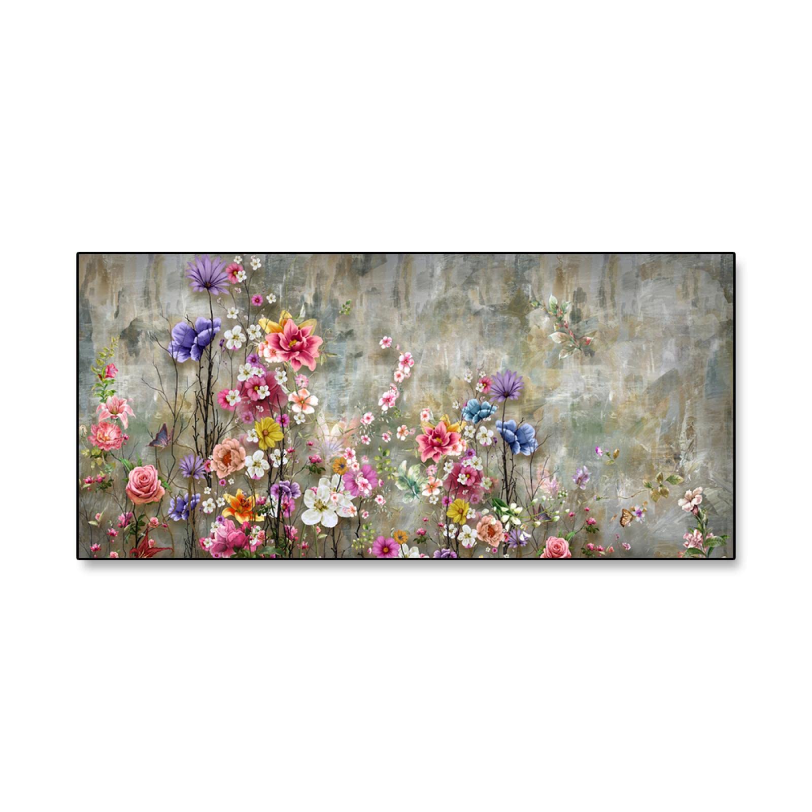 Amazon Co Jp 抽象芸術 カラフルな花のキャンバス絵画 ウォールアート 春の木 花 ポスター プリント リビングルーム ホームデコレーション Cuadros 50x100cmx2 フレームレス ホーム キッチン