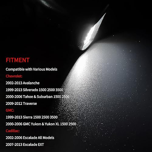 Miniatura 6 de Conjunto de lámparas LED completas para placa de matrícula compatible con Chevy Silverado GMC Sierra 1500 2500 3500 Suburban Tahoe Yukon XL Cadillac