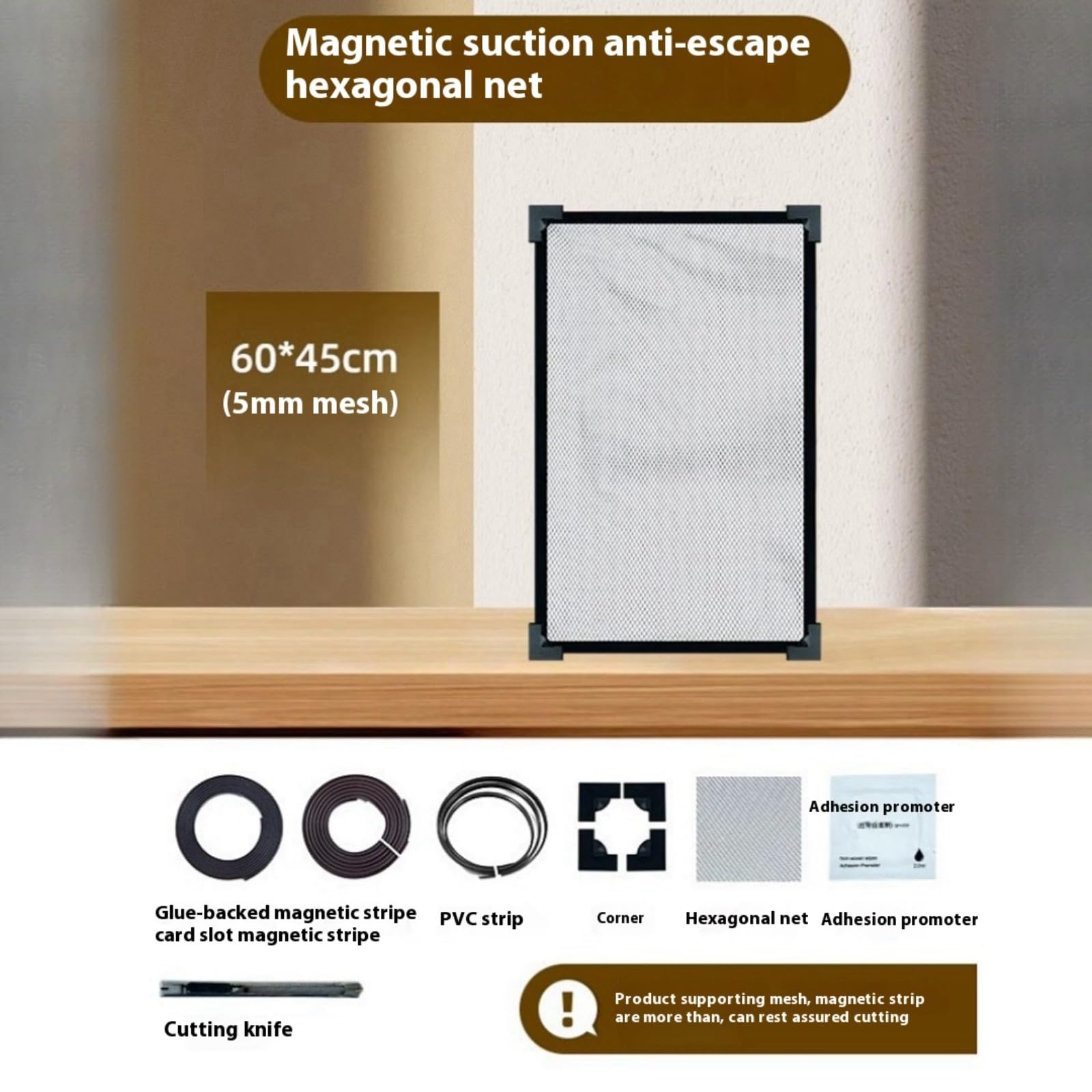 LOJAX Red magnética antiescape para pecera, Cubierta de Pantalla para pecera para Evitar Que salten Peces y Reptiles(60 x 45cm)