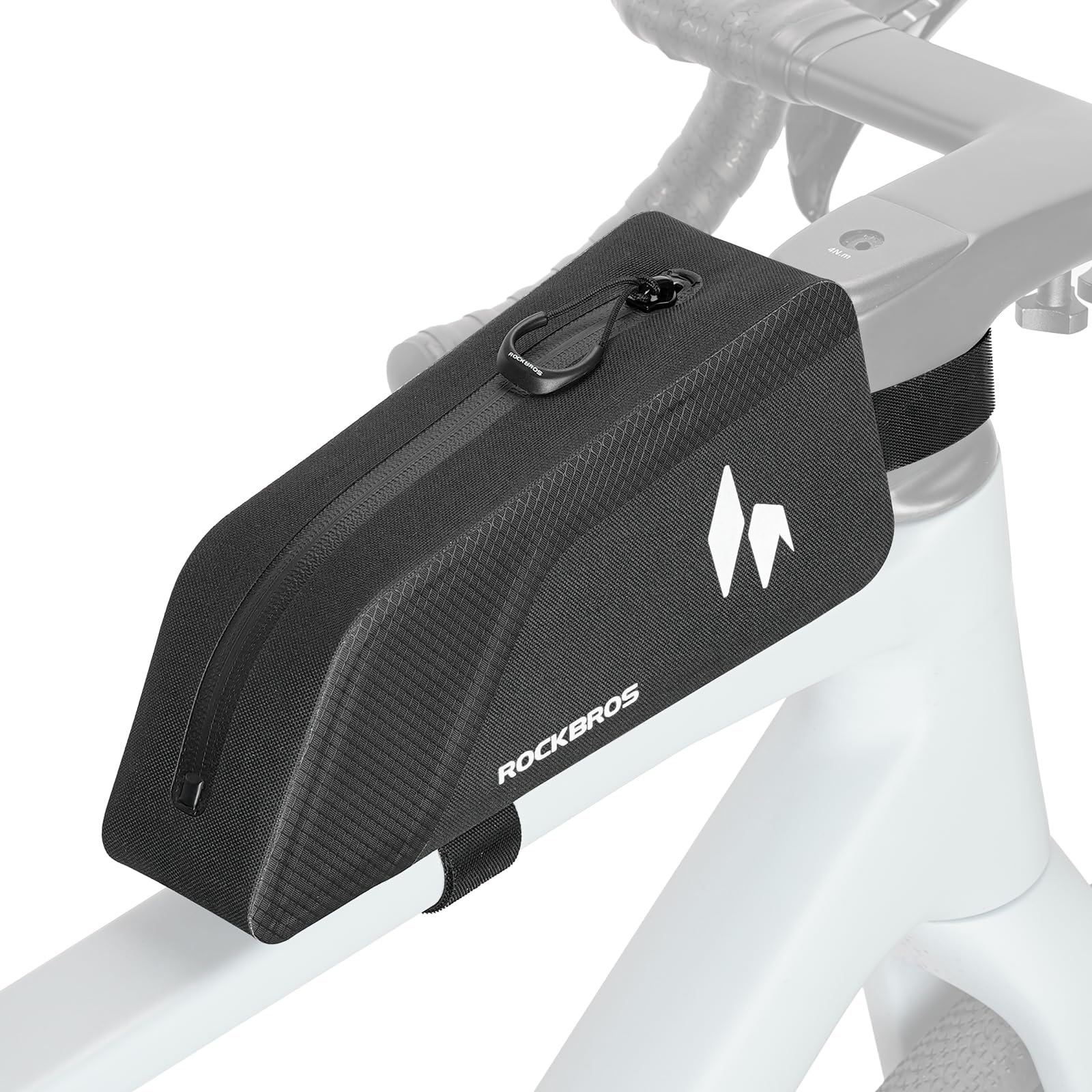 ROCKBROS Borsa Telaio Bici 100% Impermeabile 1L, Design Ergonomico | Sgancio Rapido, Mantiene la Forma, con Logo Riflettente, Borsello Tubo Superiore per MTB, Bici da Corsa, Gravel