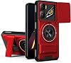 Pzwoxukhov Compatible con ZTE Nubia Neo 3 5G Funda, con anillo integrado y soporte plegable, deslizador de protección para lente, funda magnética protectora, Rojo 1