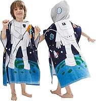 Vista 1 de BANGSAUR Toalla con capucha para niños, para el baño, la playa, toallas de algodón suave, absorbente, para piscina, con capucha, poncho para bebé