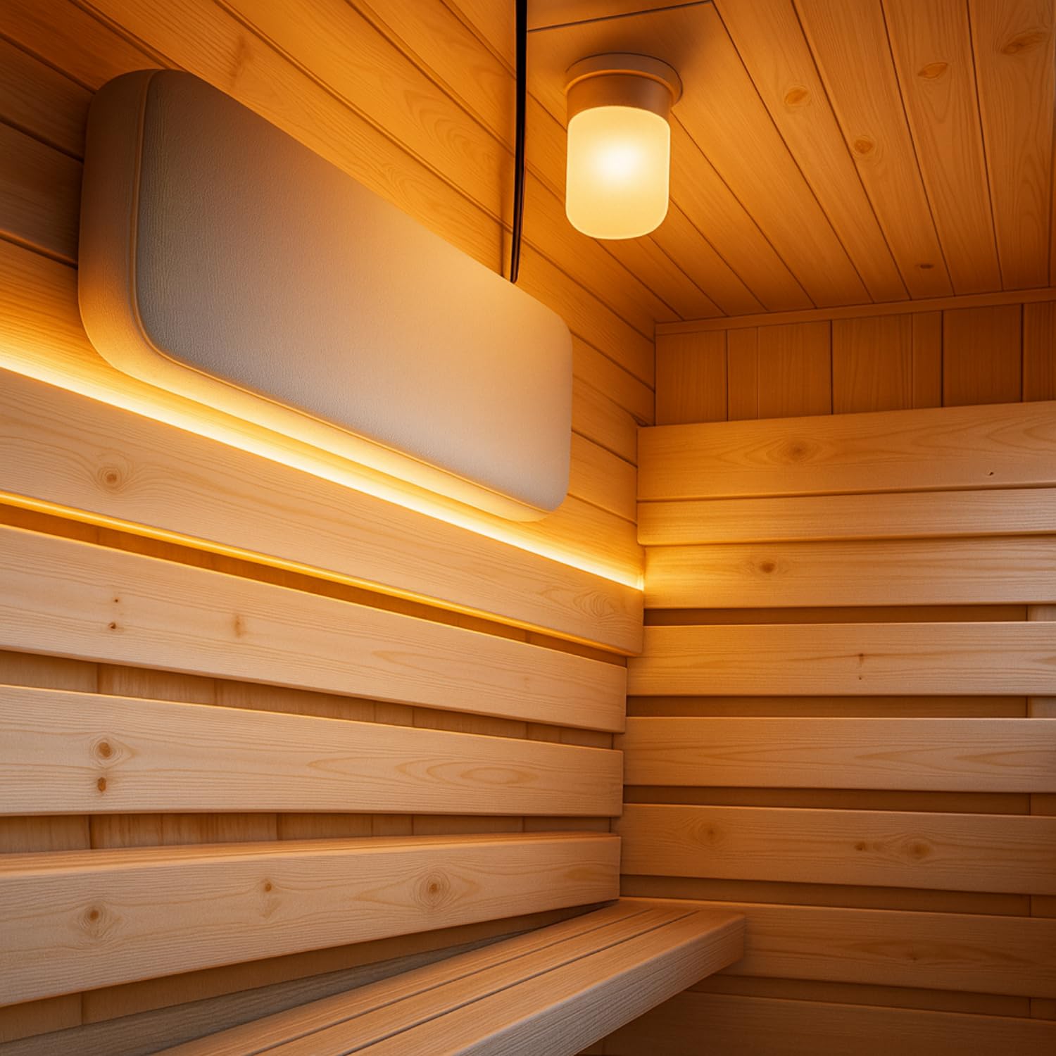 HAVA Porzellan Sauna Deckenleuchte, Glaskuppel, E27 IP54