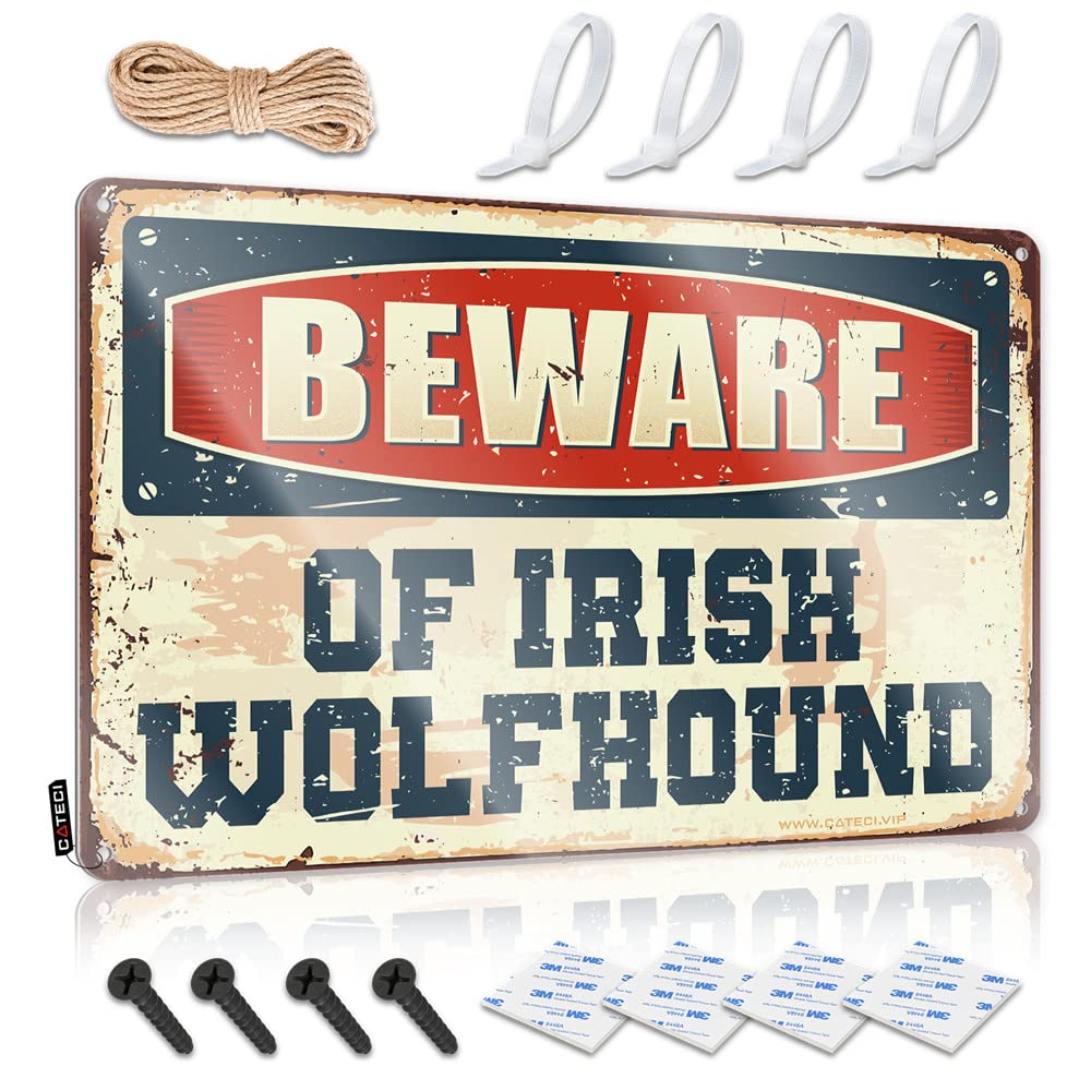 Bar Stuff For Man Cave Beware Of Irish Wolfhound Sign Backyard Bar Decor Drinking Signs Funny