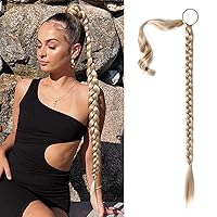 Vista 31 de SEIKEA Extensión de Cola de Caballo Larga DIY Trenzada con Banda para el Cabello, Extensiones de Cabello Liso Envolvente, Postizo Sintético Suave