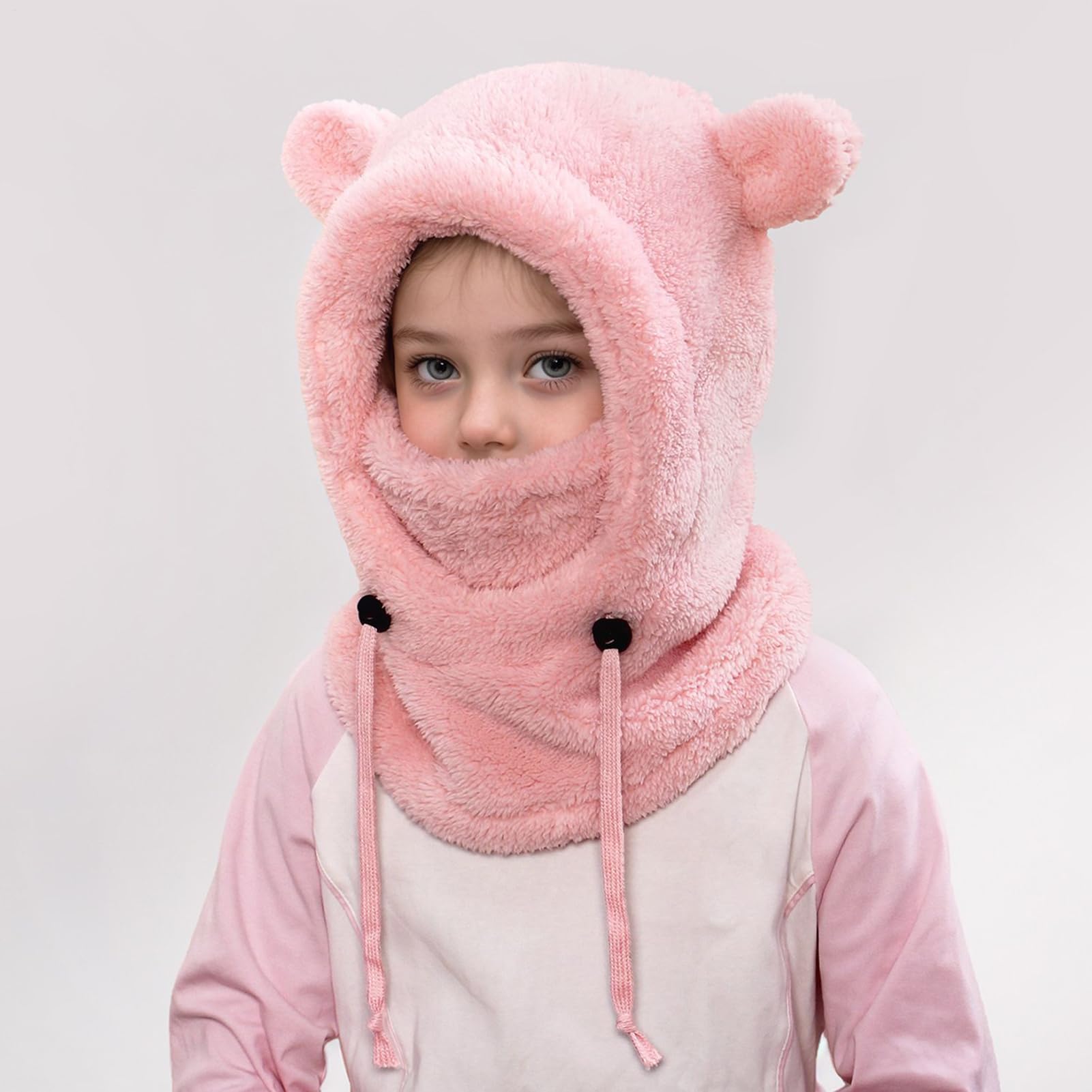 Protection du visage d'hiver pour enfant | Bonnet tricoté coupe-vent | Masque complet | Pour filles et adolescents, en plein air, randonnée, camping, cyclisme, snowboard, sports de neige