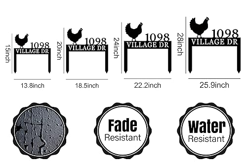 Vista 109 de Custom House Number Address Sign Personalized Metal Address Plaque Personalized Metal Sign Personalized Metal Outdoor Address Name Sign Outdoor Sign