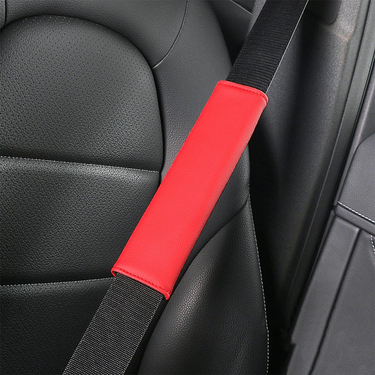 2 Copricinture Di Sicurezza Per Auto - Imbottitura Morbida In Pelle PU | Beige, Nero O Rosa - Foto 3