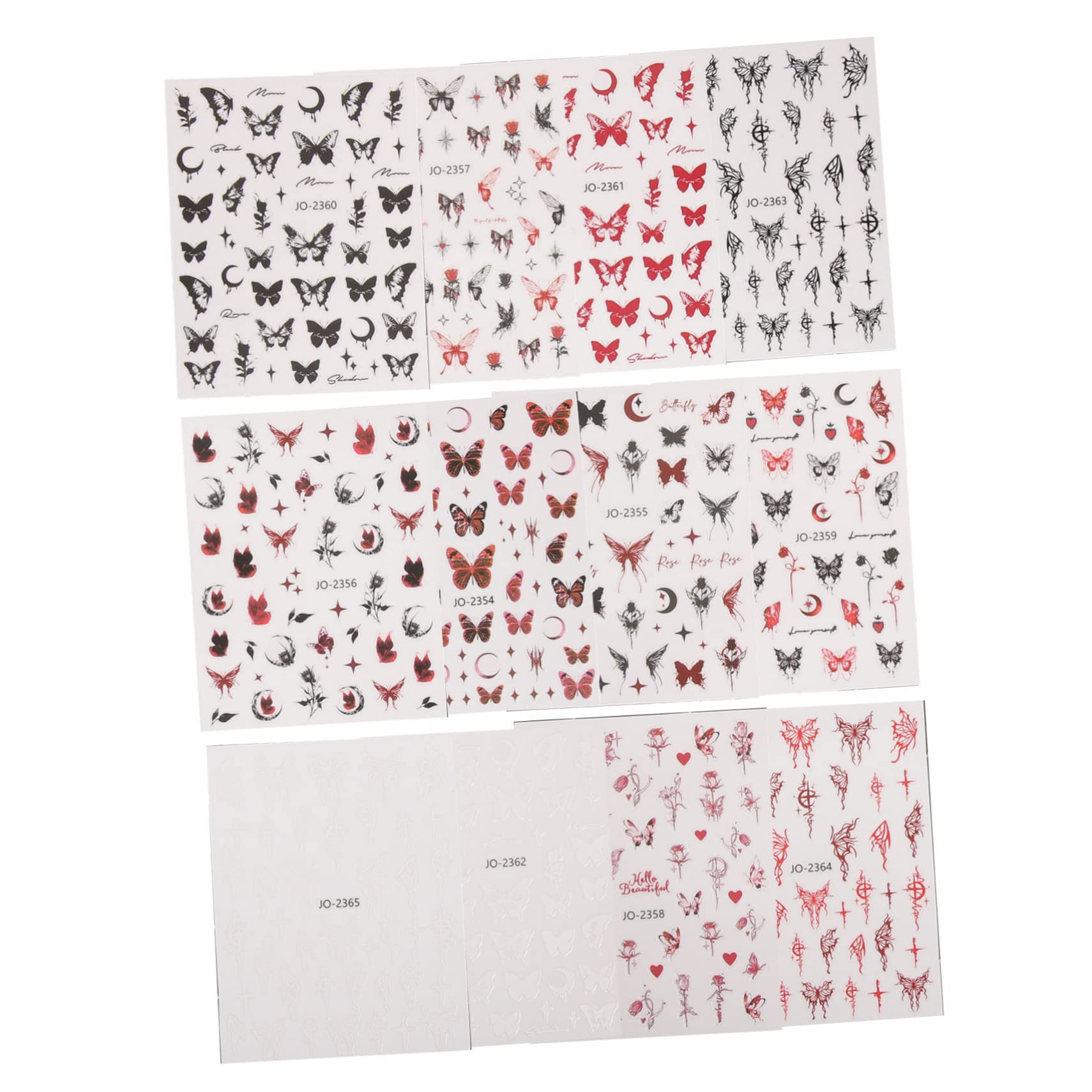 BESTYASH 5 Set Adesivo A Farfalla Scuro Giglio Carino Per Adesivi Uv Etichetta Guidato Arte Rapido Premere- Unghie Dei Piedi 12 Fogli*5