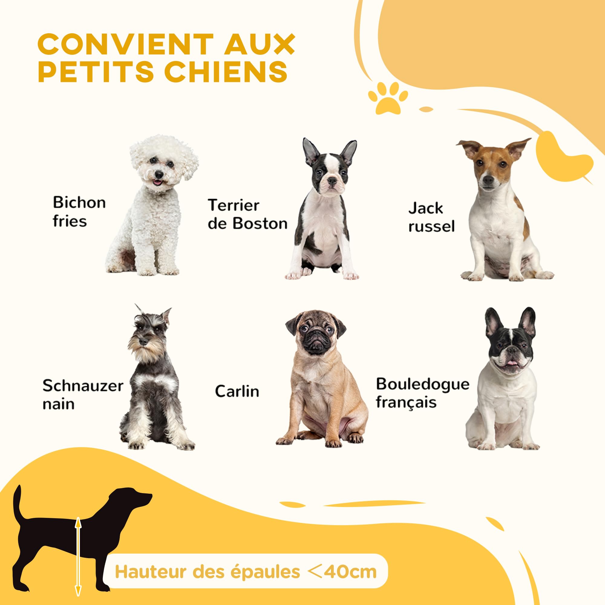 PawHut Barrière de Sécurité pour Chien Bois 71-190L x 38,5l x 56H cm Blanc