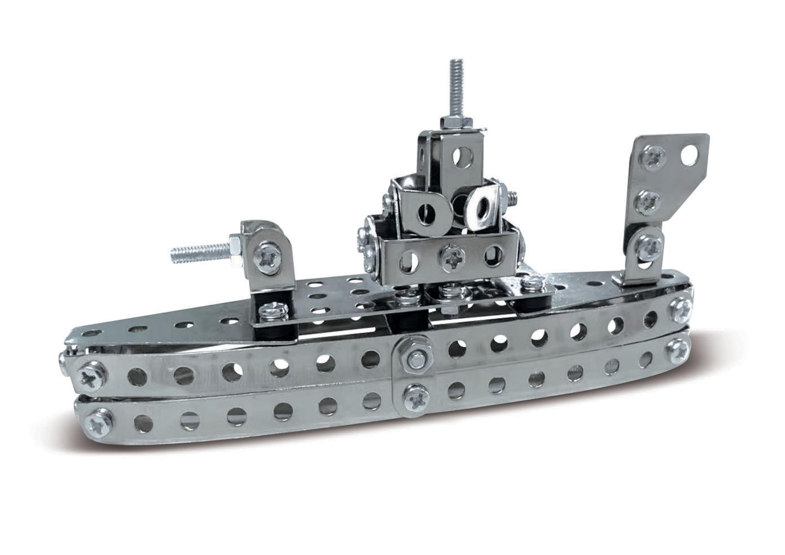 Coach House Partners Mini Builder Series Battleship Metal Construction Set – Stainless Steel, 152 Pieces, Tools Included, Enhance Dexterity Skills