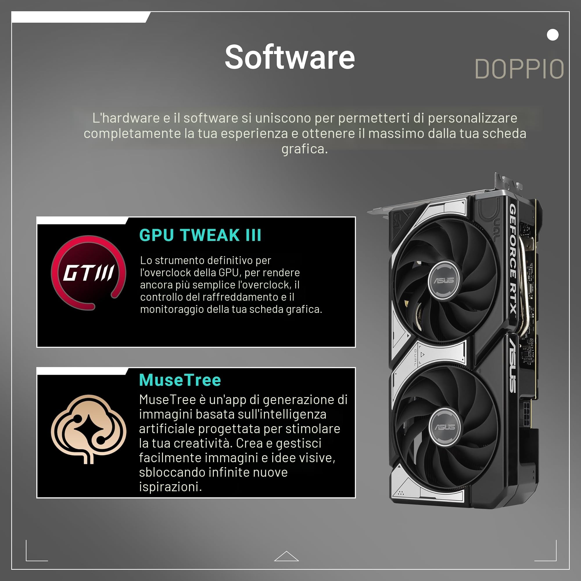 ASUS Dual NVIDIA GeForce RTX 5060 OC Edition 8 GB GDDR7 128 Bit PCIe 5.0 2.5 Ventole Axial-Tech HDMI 2.1 DisplayPort 2.1 Bianco