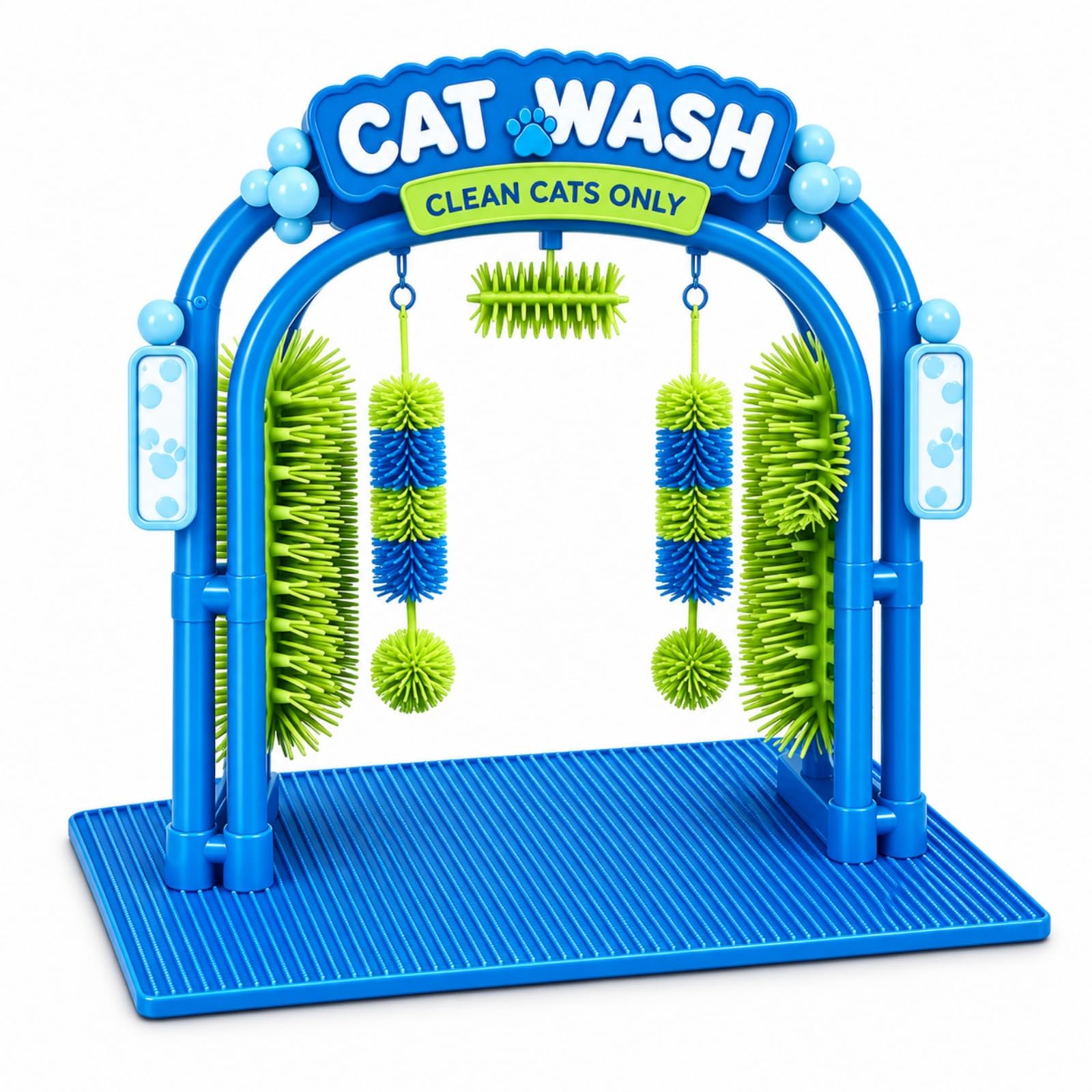 Cat Wash Grooming Station, Self Groomer Massage Toy with Brushes for Cats (1PS)