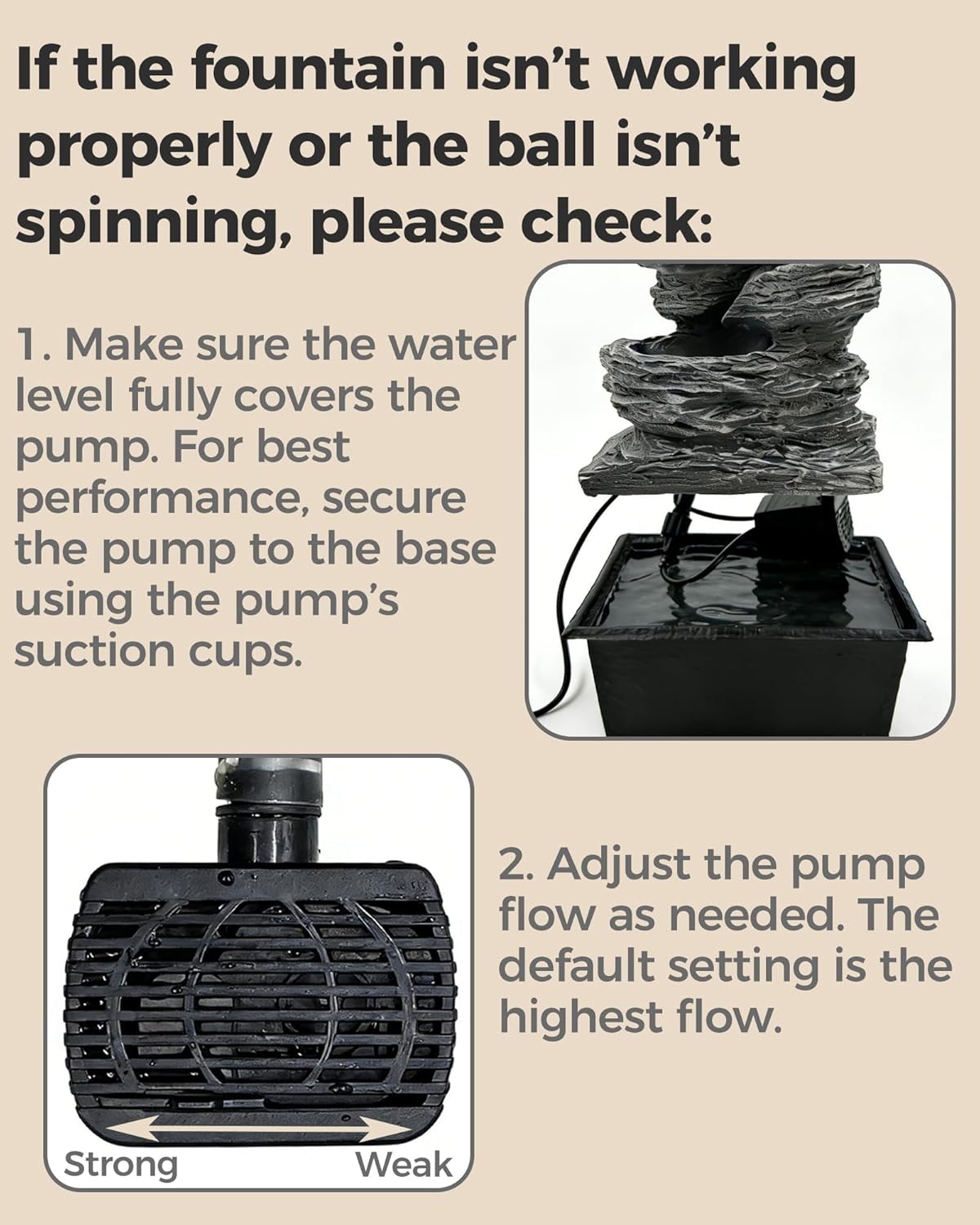 Tabletop Water Fountain with LED Lights & Rolling Bubble Ball, Indoor Waterfall Fountains for Home Office Zen Meditation Decor, Best Home Gifts for Friends or Family