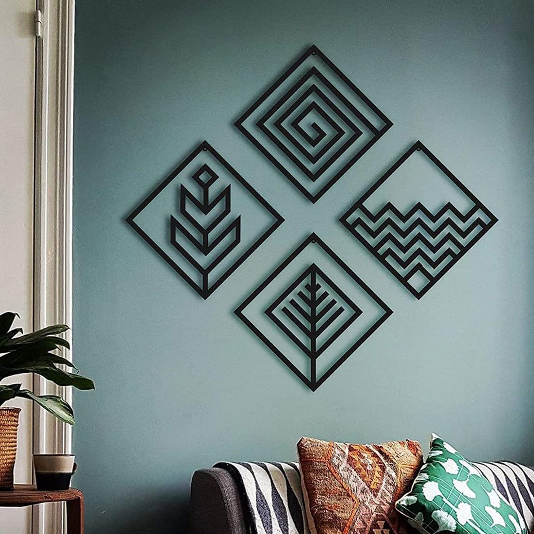 VUF Four Elements wooden Wall Art Frame, Wall Art Decor Showpiece, Black wooden Art Decor for Livingroom Bedroom Bathroom Kitchen Office Café (B0CLYPZ1TB) Amazon Price History, Amazon Price Tracker