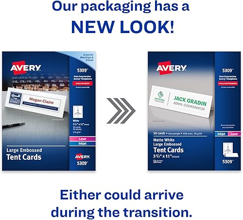 Miniatura 2 de Avery Tarjetas de tienda grandes imprimibles, impresoras láser y de inyección de tinta, 50 tarjetas, 3.5 x 11 (5309)