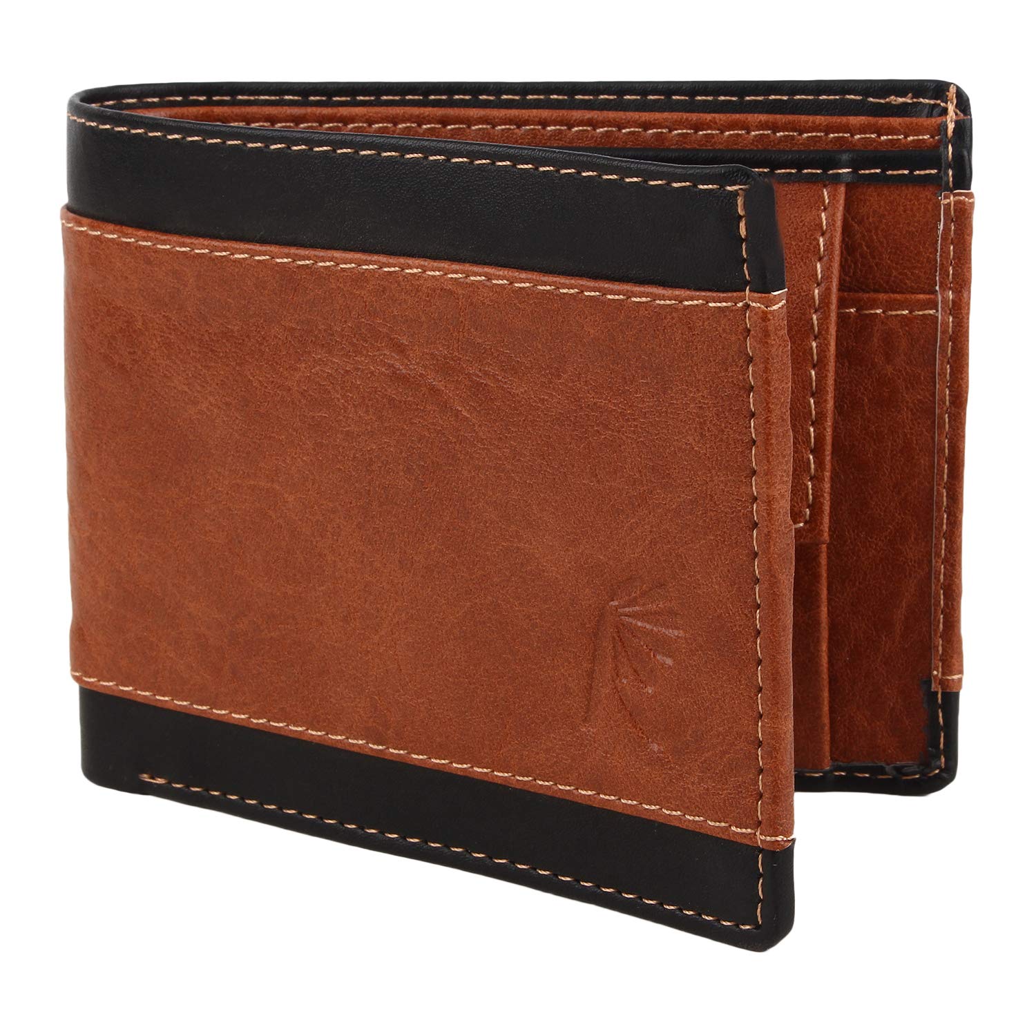 Rosset Tan & Black PU Leather Men's Wallet (Rosset_Wallet_71)