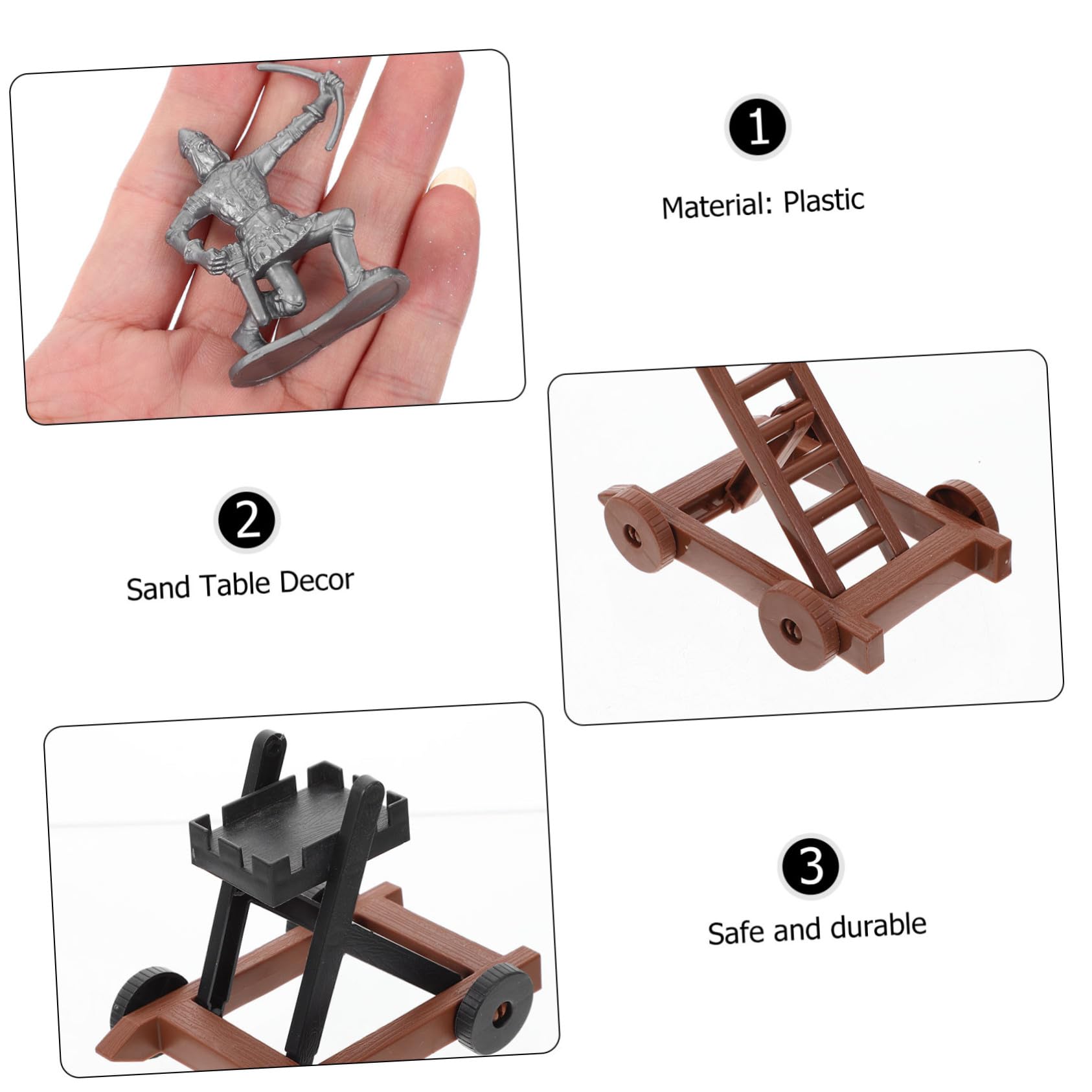 WOONEKY Set da Gioco Soldati Plastica Cavalieri e Cavalli, Decorazione Tavolo di Sabbia per Ragazzo Ragazza, Accessori Militari Modellismo Storici, 44 Pezzi per Gioco Educativo