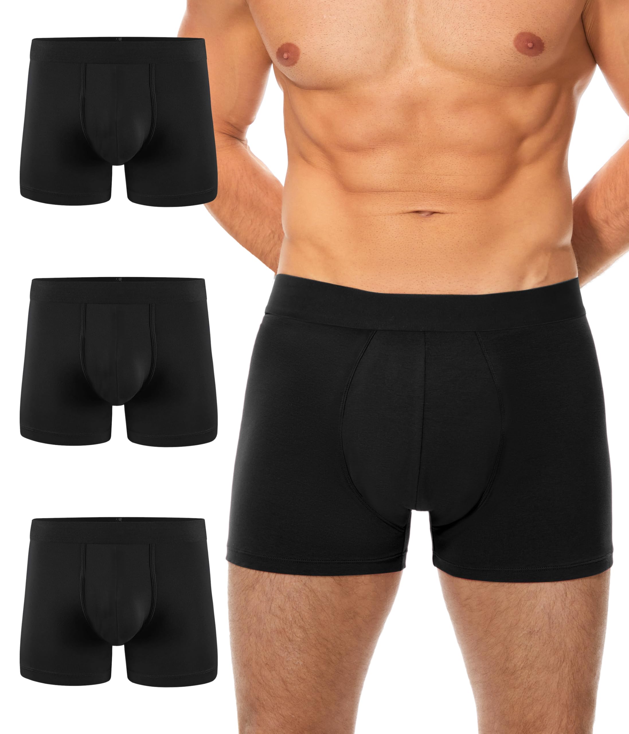 BEENIUBEE 3er Pack Inkontinenz Pants Männer Baumwolle, Waschbar Boxershorts Herren für Inkontinenz Underwear mit saugfähigem Pad, Wiederverwendbar Auslaufsichere Unterhosen (Gr.M-2XL)