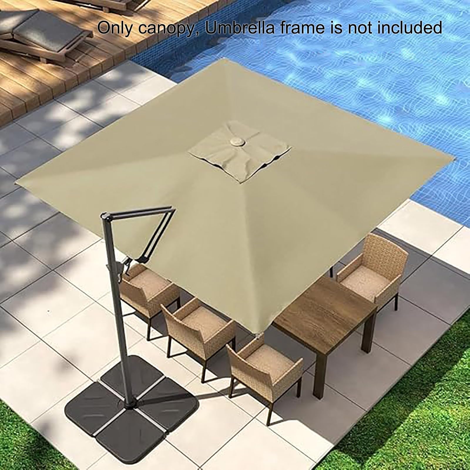 Telo Ricambio Ombrellone 8 Stecche Quadrato, Copertura Superiore per Ricambio Telo Ombrellone Braccio Laterale, Anti-UV(Red,3x3m(10x10ft))
