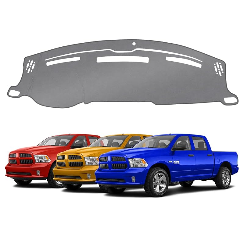 Capa para Painel KUST Cinza para Dodge Ram 1500, 2500 e 3500 2009–2018 em Poliéster