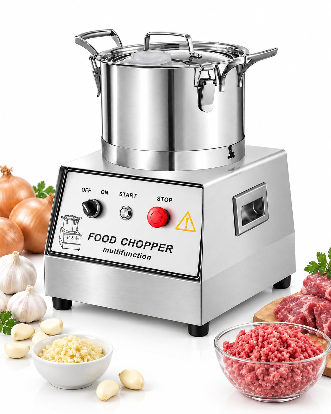 Picadora Eléctrica, Procesador Comercial De Acero Inoxidable, 5L 15L