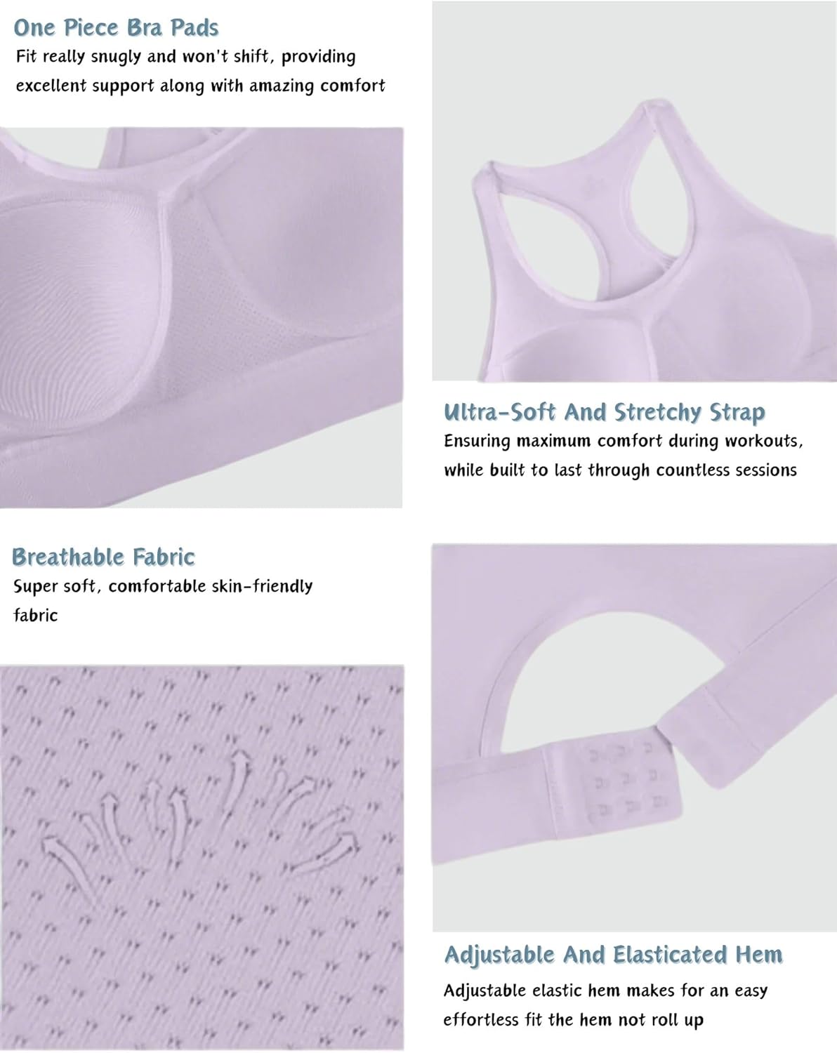 Sports Bras for Women High Support, Adjustable High Impact Sports Padded Seamless Scoop Neck Comfortable Bras(XL) - Image 5