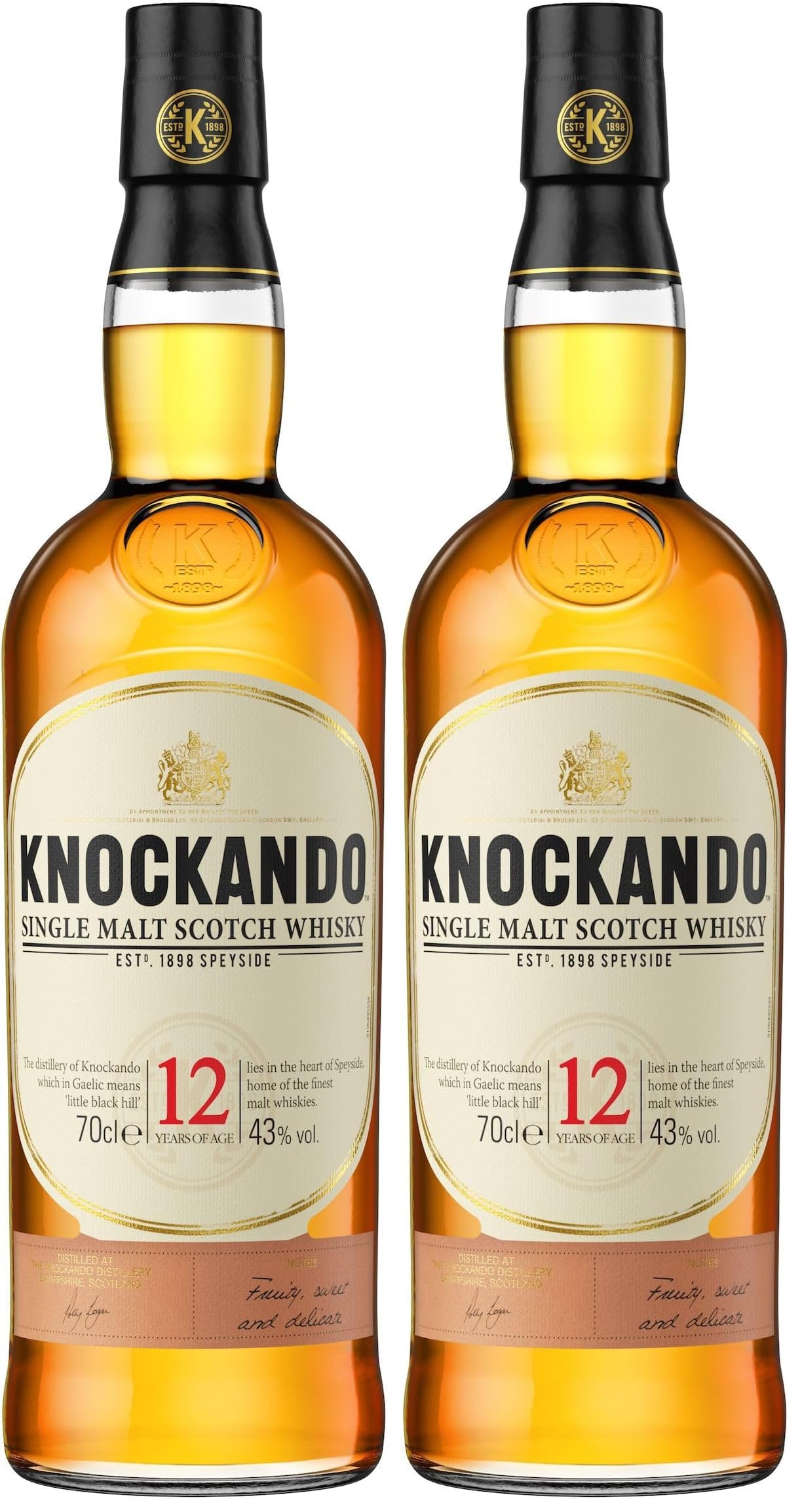 Knockando 12 Ans, Whisky Écossais Single Malt, 70cl Sous Étui (Lot de 2)