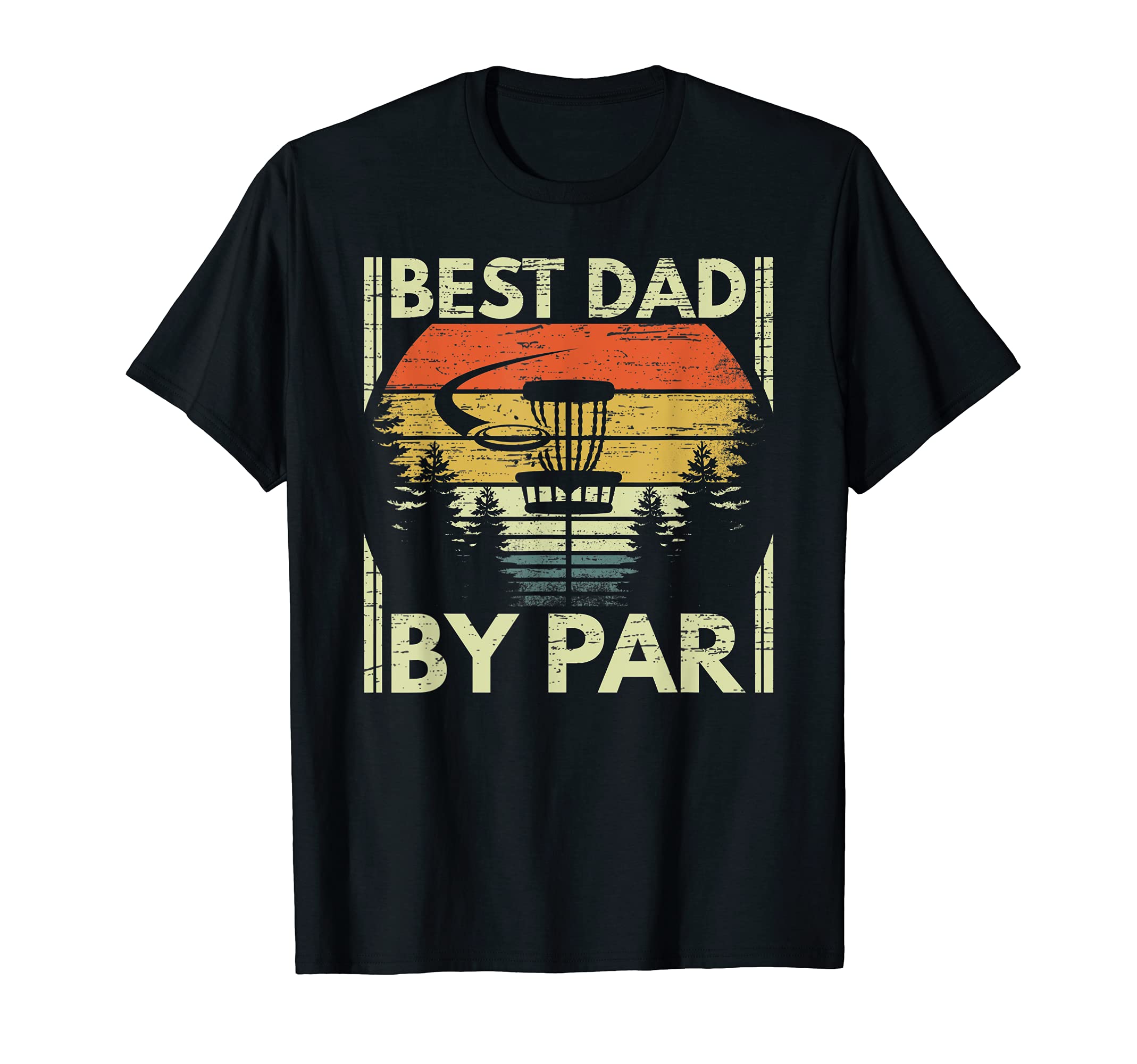 Vintage Best Dad By Par Disc Golf Fathers Day Gift T-Shirt, Black