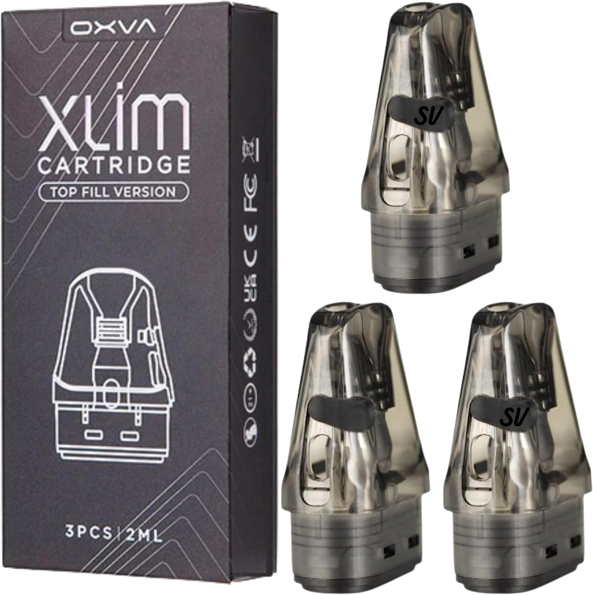 Oxva Xlim Pods (0.8) - Xlim V3 Vape Pods - Top Fill - 2ml - 3 Pack