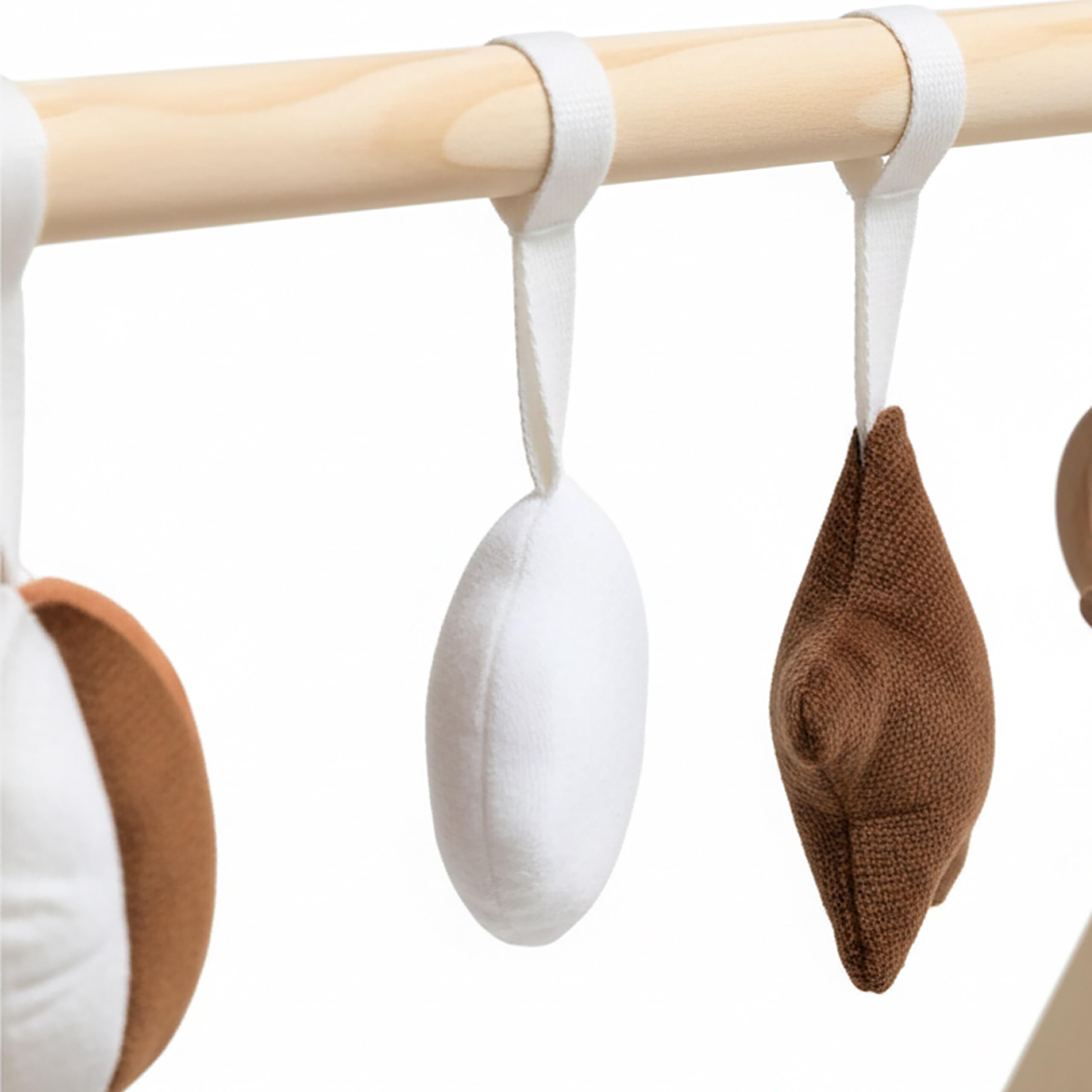 Relaxdays arco de juegos madera, 6 colgantes extraíbles, natural | 55 x 68 x 59,5 cm, fomenta motricidad, Baby gym