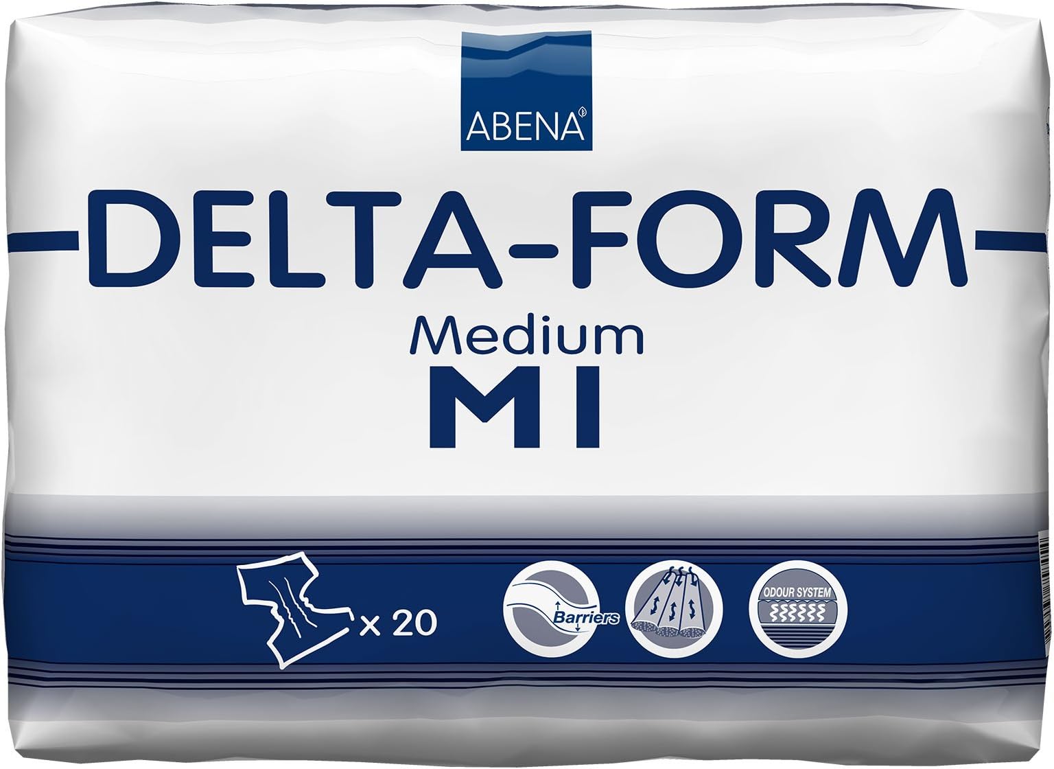 Abena Delta-Form Plastic Backed-Medium Number 1 1800 ml 70-110 cm Protective Briefs