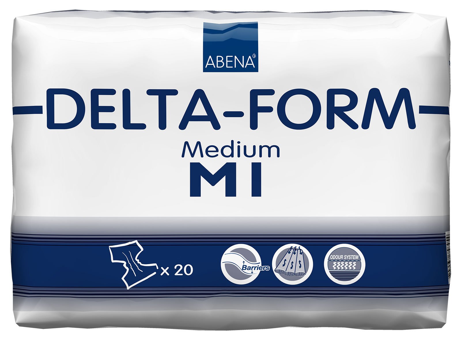 Abena Delta-Form Plastic Backed-Medium Number 1 1800 ml 70-110 cm Protective Briefs