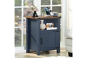 Joaxswe Nayv Blue Night Stand with Charging Station