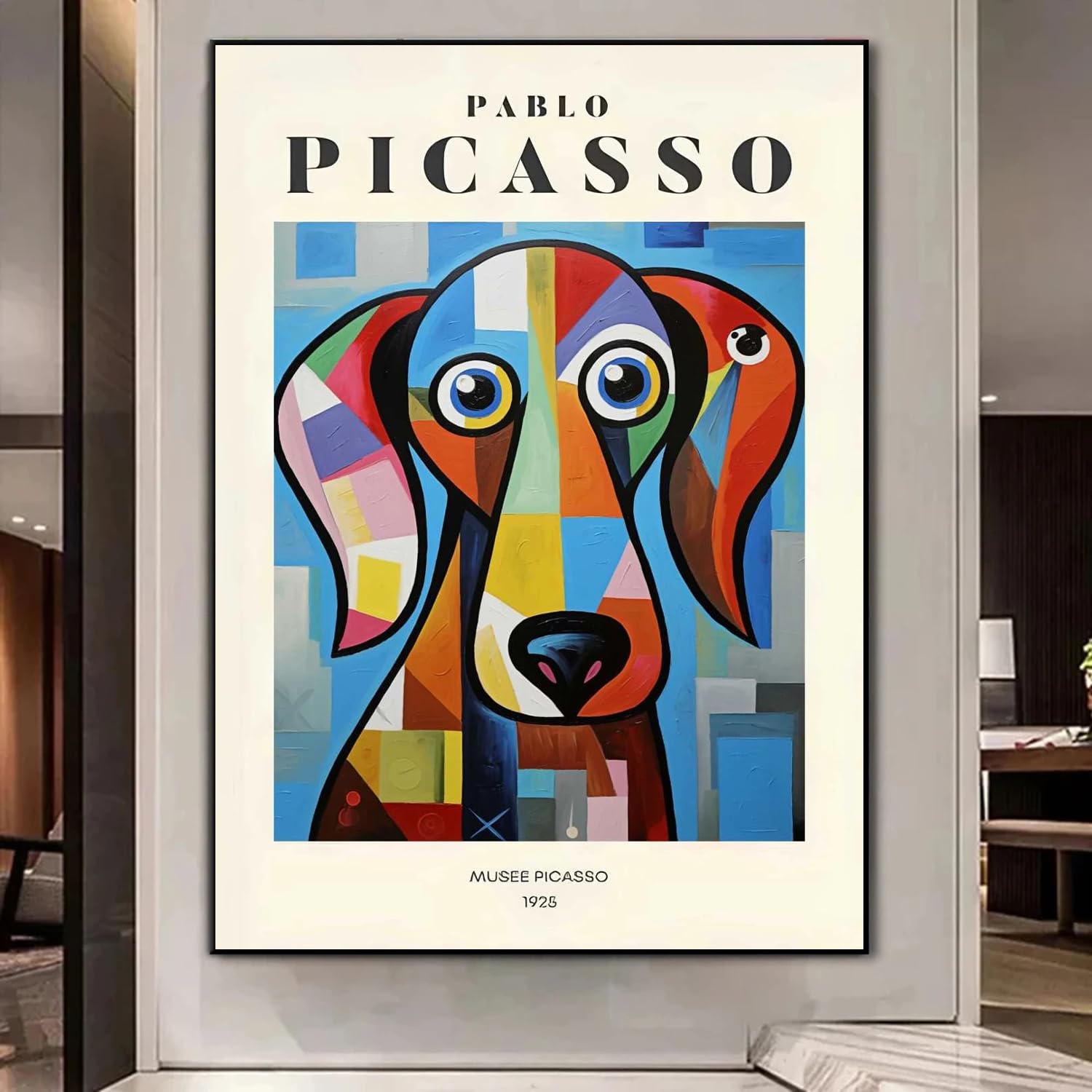 Amazon｜パブロ・ピカソの壁画カラフルな子犬キャンバス絵画パブロ