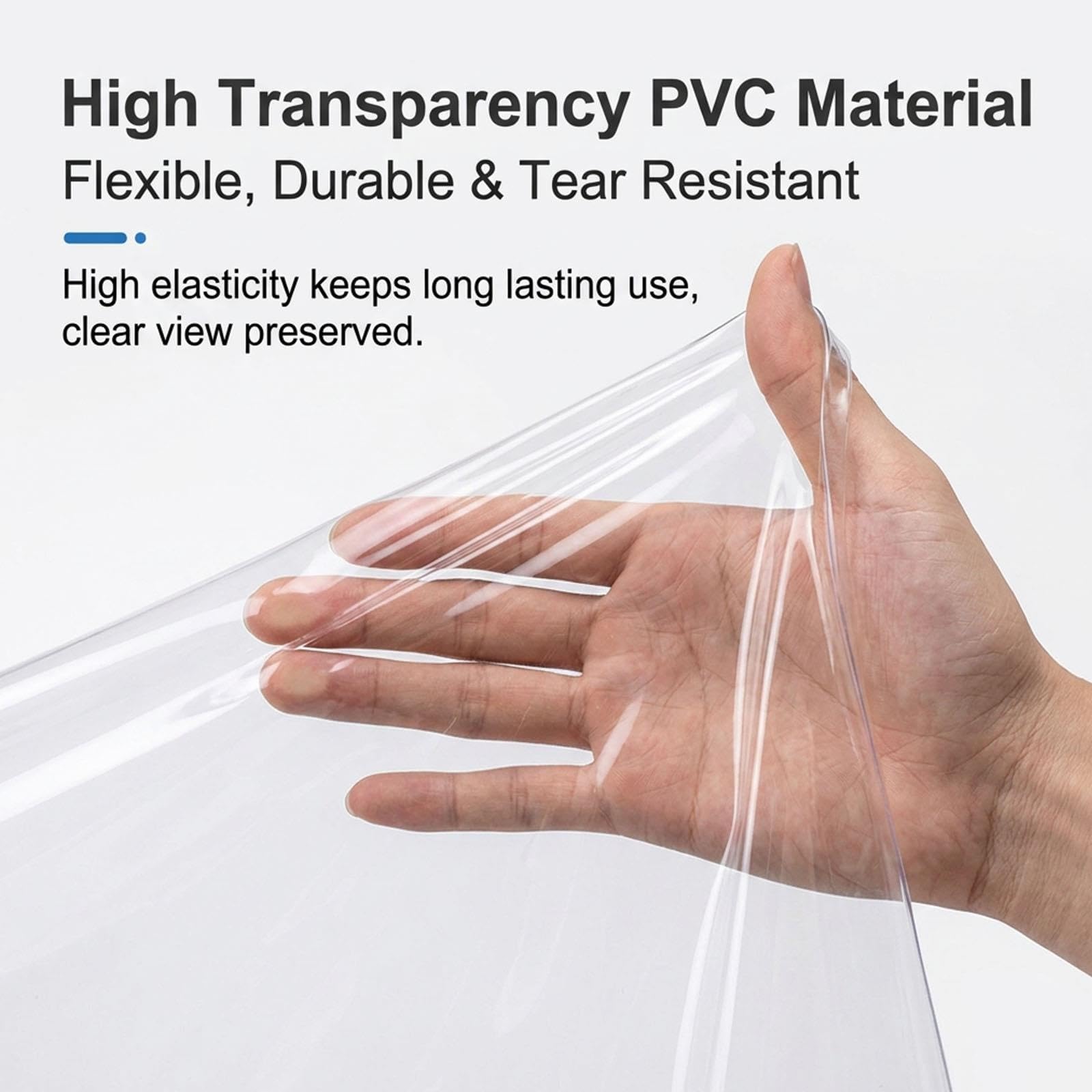 Tenda a Rullo Trasparente in PVC per Esterni,Tenda Impermeabile Senza Corda