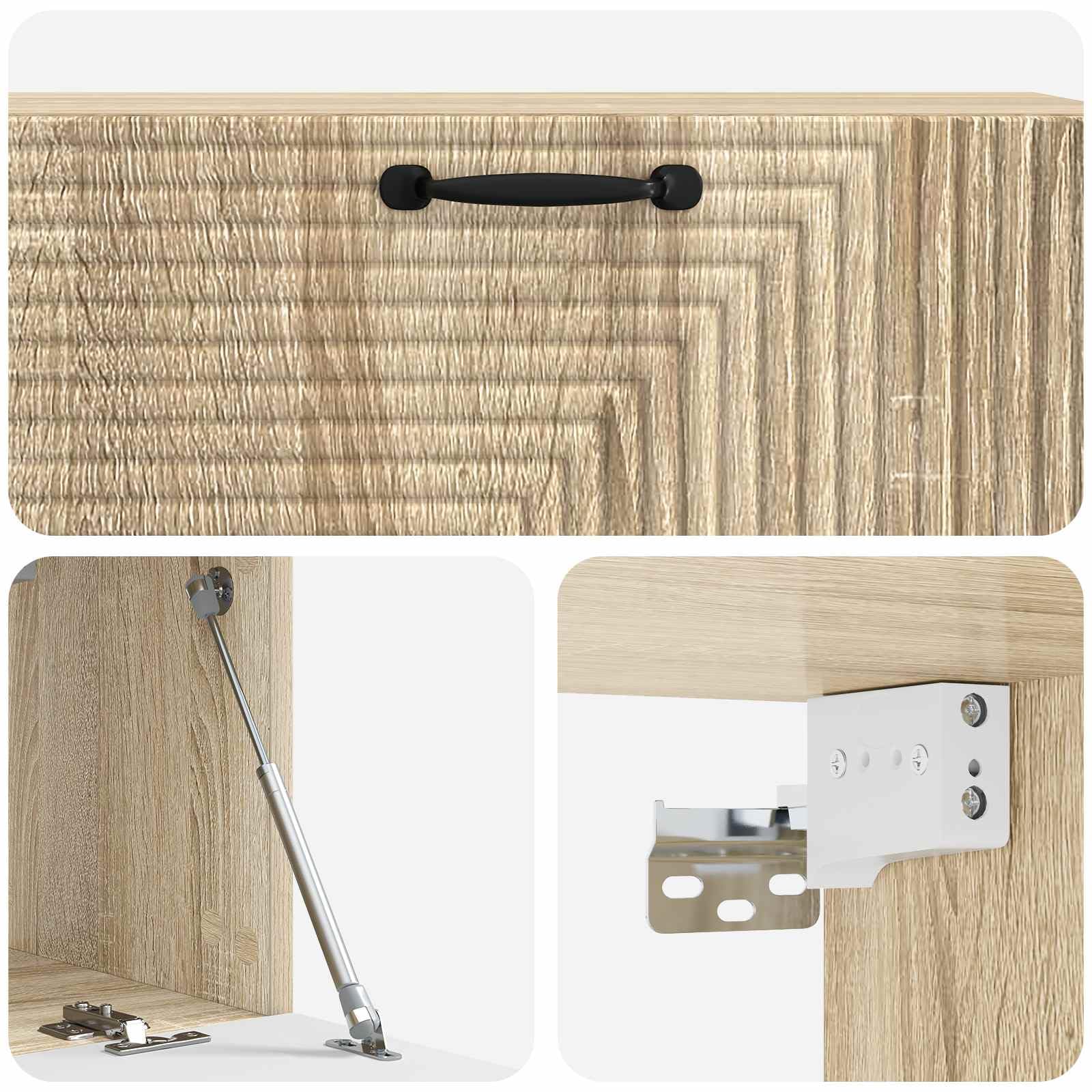 Hothingwell TV-Wandschrank, 98 x 31 x 30 cm, Holz | 90° drehbare Scharniertüren, großer Stauraum, einfache Reinigung mit feuchtem Tuch, platzsparendes Design