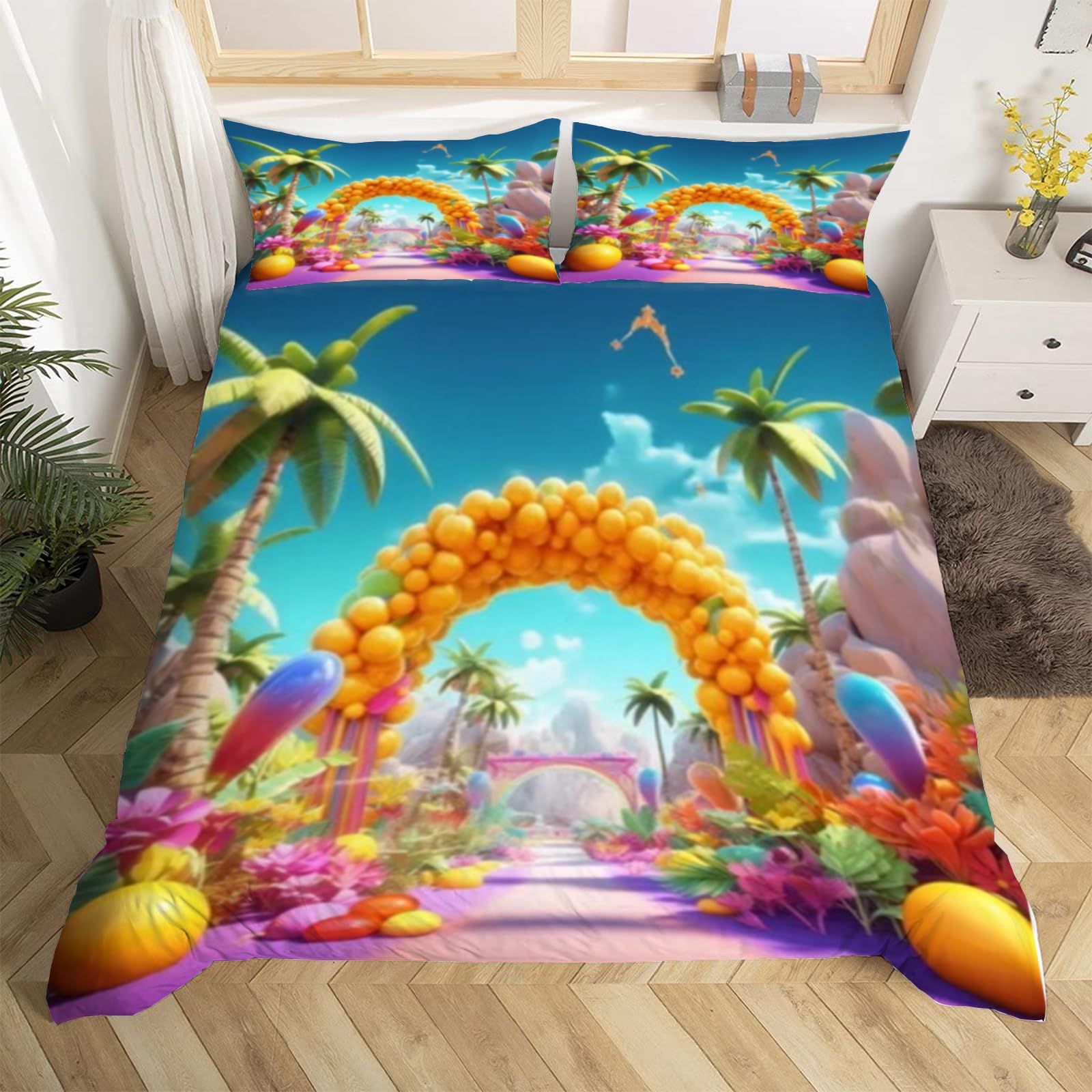 Parure de lit microfibre 2 personnes pour une ambiance de vacances