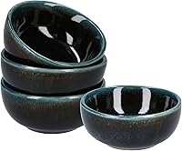 Vista 1 de Plato de cerámica para salsa de soja pequeños, 3 pulgadas, juego de 4 (negro n.º 2)