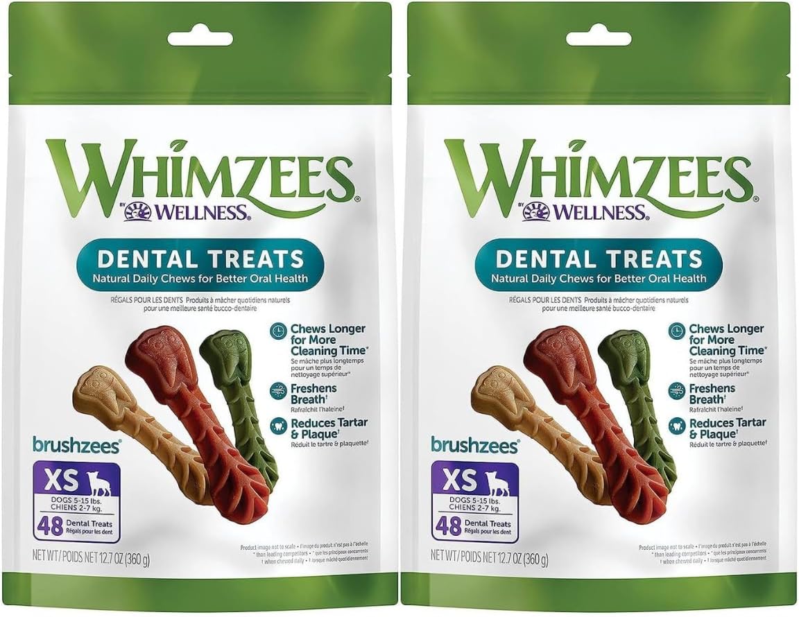 Whimzees Dental Dog Treats - Natural Grain-Free Chews for Healthy Teeth & Gums - Variety Pack - Small Breeds - Vegetarian Dental Care Snacks (2-Pack)