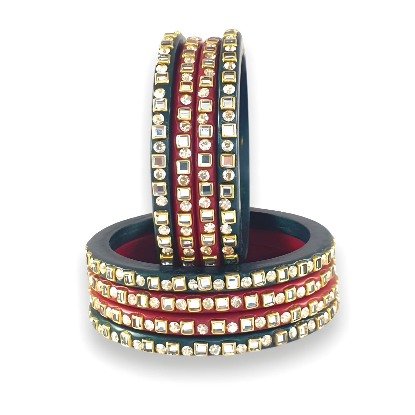 Rajasthani Lac Bangles Chudi For Women And Girls | Jaipuri Design Stylish Lakh Chudi Set | Set of 8 | Red Sky Blue Maroon yallow Grey Green Peach Colors Available-image-26