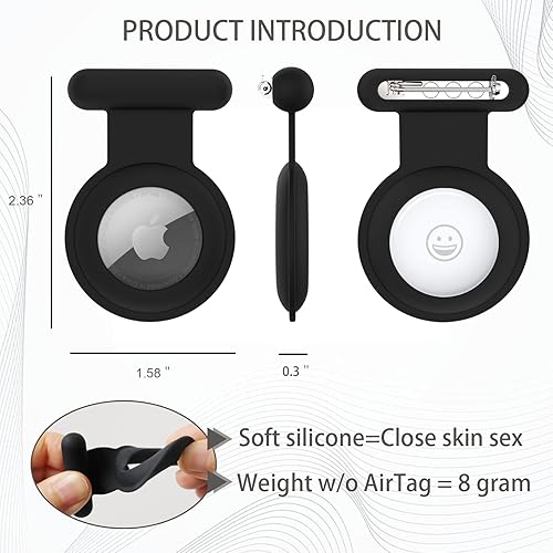 Miniatura 4 de lotelf.com Soporte para Airtag para niños, paquete de 4 unidades de silicona oculta con pin invisible GPS Tracker, funda para Airtag para niños,