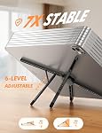 Lamicall Portable Laptop Stand for Desk - [0.25 lbs Ultralight] Foldable Laptop Riser, Adjustable for MacBook Stand, Aluminum Notebook Stand for Travel Library fit 10-15.6" MacBook Neo Air Pro HP Dell