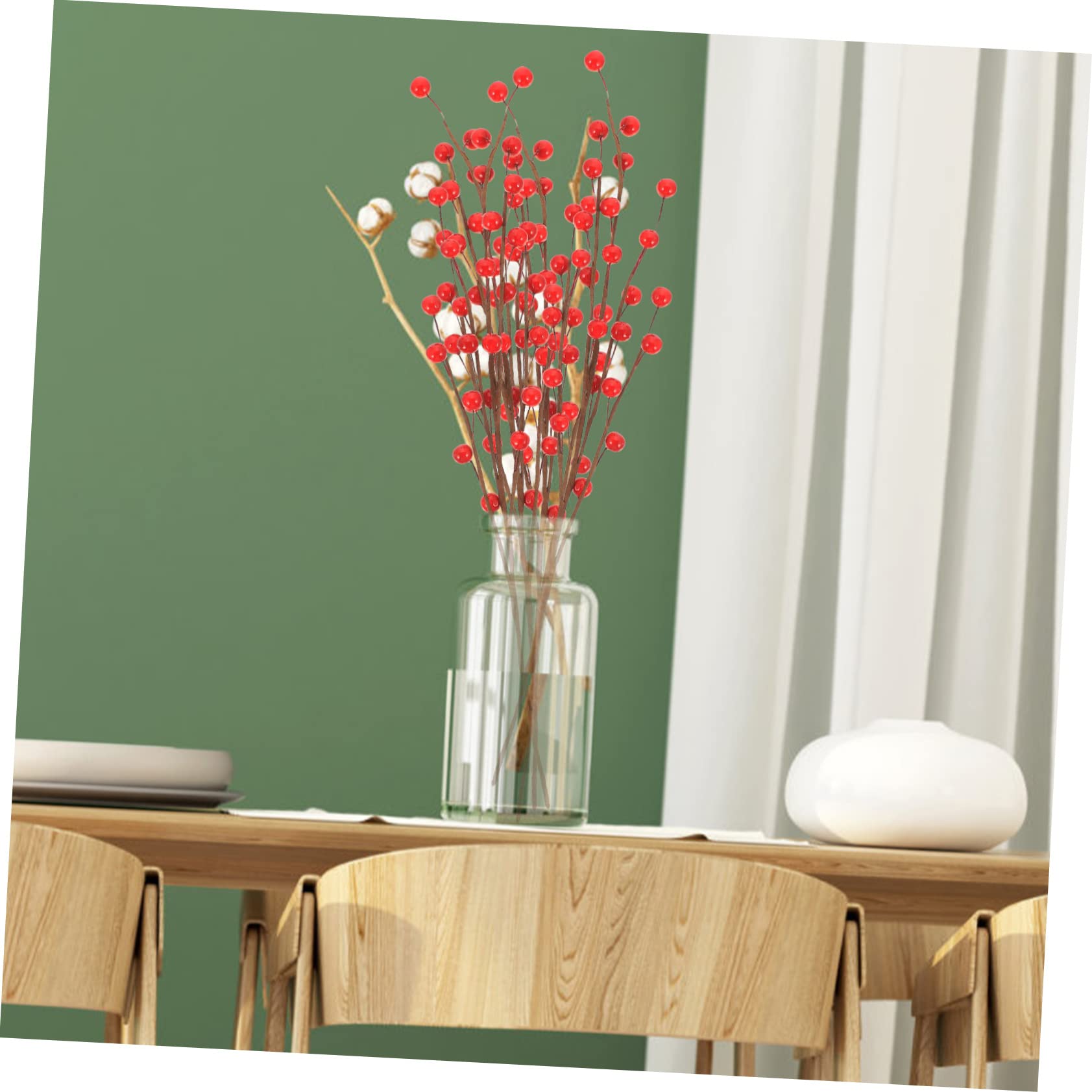 MAGICLULU 2 Set Ramo Di Bacche Rosse Decorazioni Invernali Bacche Natalizie Di Bacche Di Natale Imitazione Pianta Artificiale Rami Degli Alberi Per La Decorazione Schiuma 10 Pezzi*2