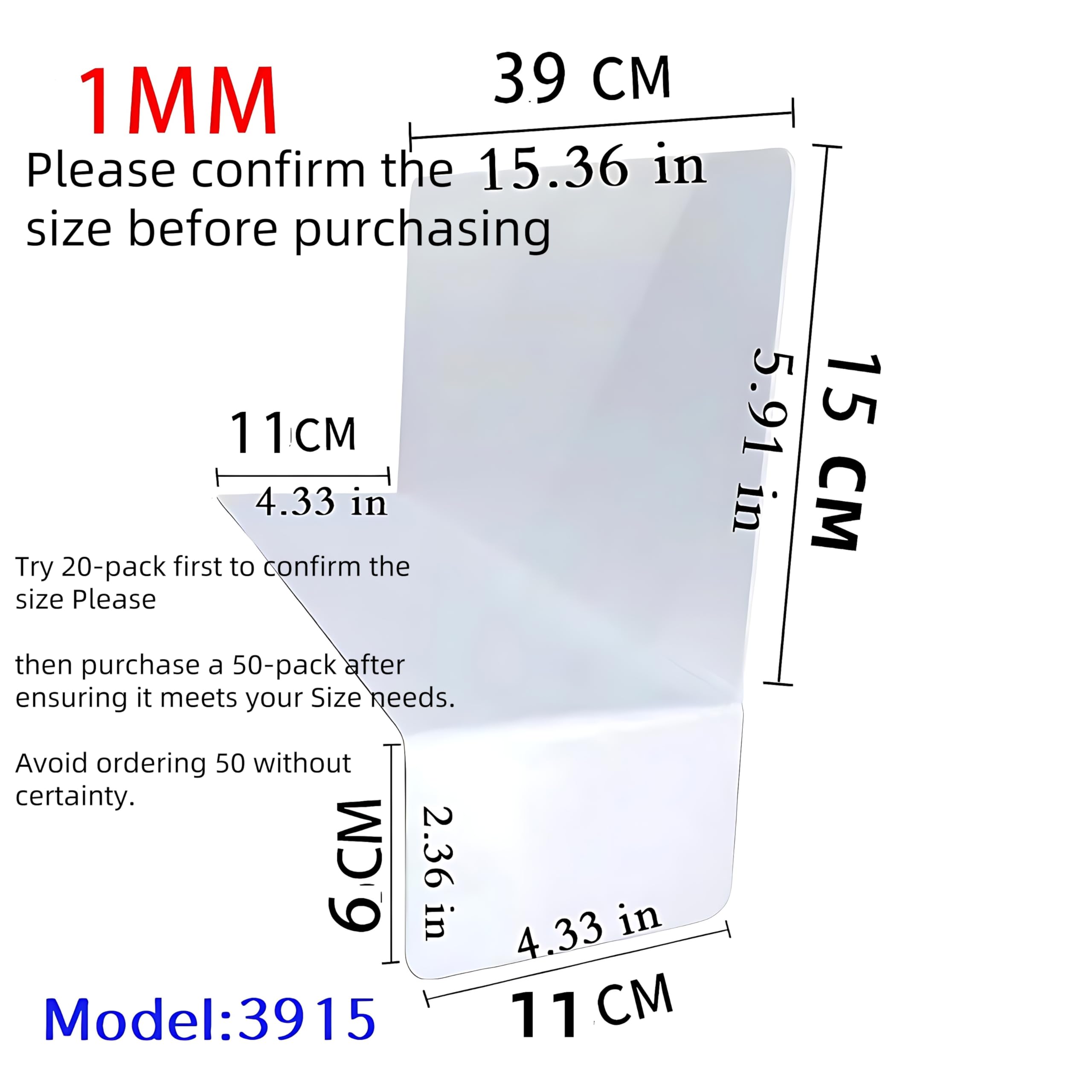 8Gnituhs 20 Pcs 39 * 15CM 1MM PVC Shelf Dividers for Closets Wood Shelf Separators Clothes Organizer and Bedroom Storage and Organization Organization Separator Shelf Laber - Image 2