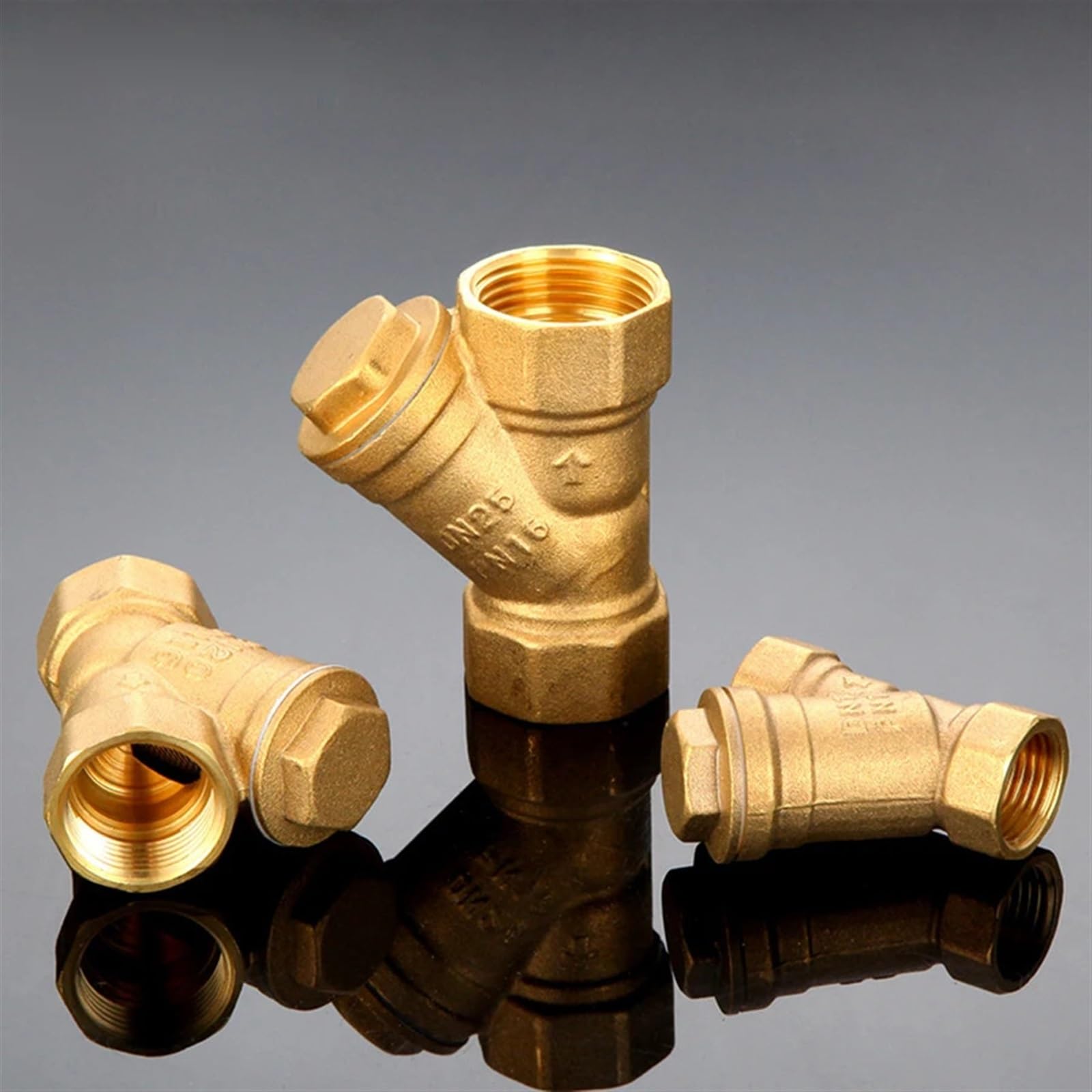 1/2 "3/4" 1 "Filettatura Femmina a Forma di Y in Ottone Addensato Filtro con connettore for Tubi Riscaldamento della Pompa Booster(No Switch,0.5 inch)