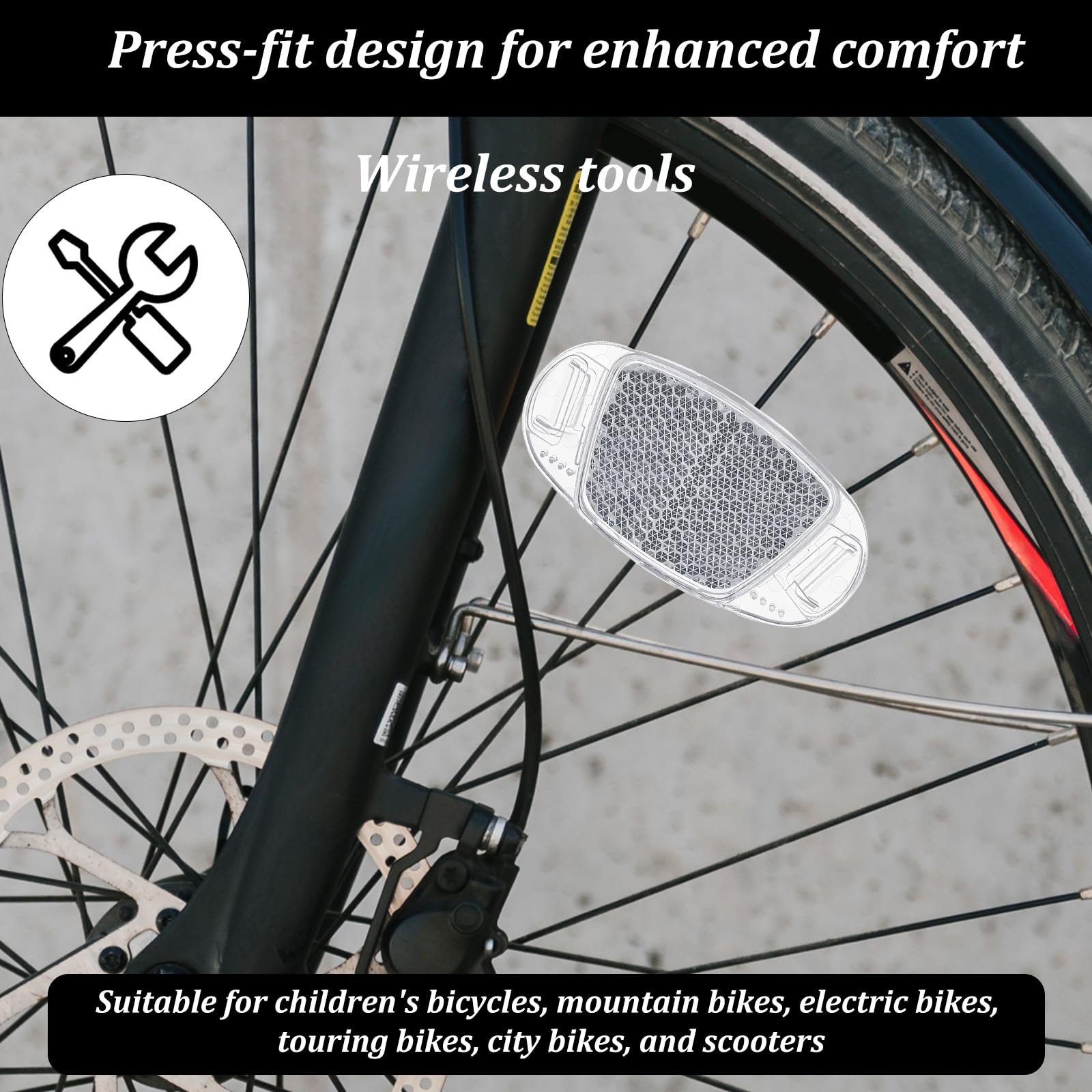 Xthrotsenk Set di 4 riflettori per bicicletta, per bici da corsa e mountain bike
