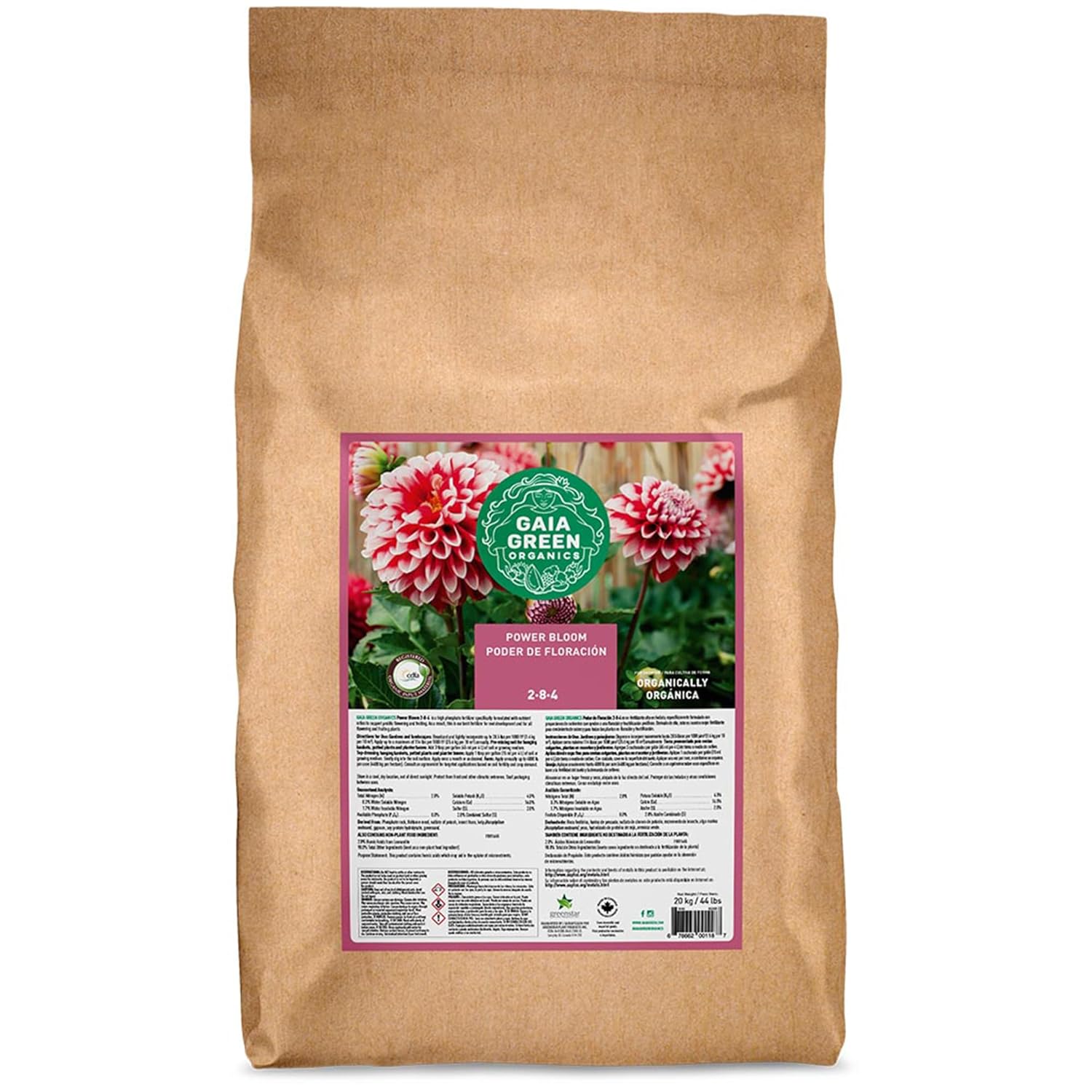 GAIA GREEN Easy to Use Long Lasting Multi-Ingredient Power Bloom for Root Development, Flowering and Fruiting Plants, 20 Kilograms